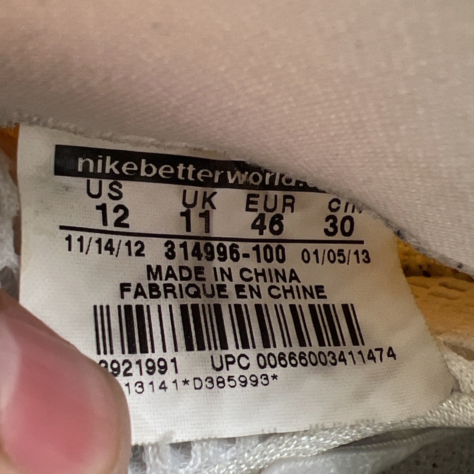 Size 12 - Nike Air Foamposite One White-Out (314996-100)