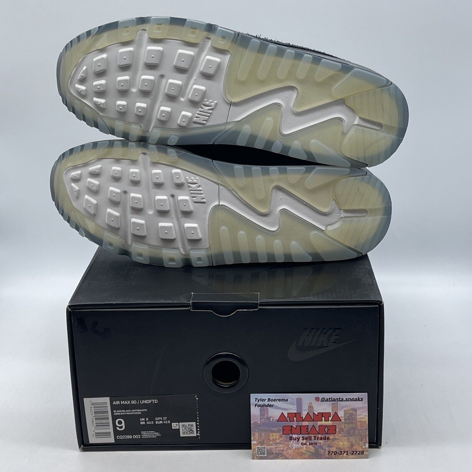 Size 9 - Nike Undefeated x Air Max 90 Anthracite Black Grey Suede (CQ2289-002)