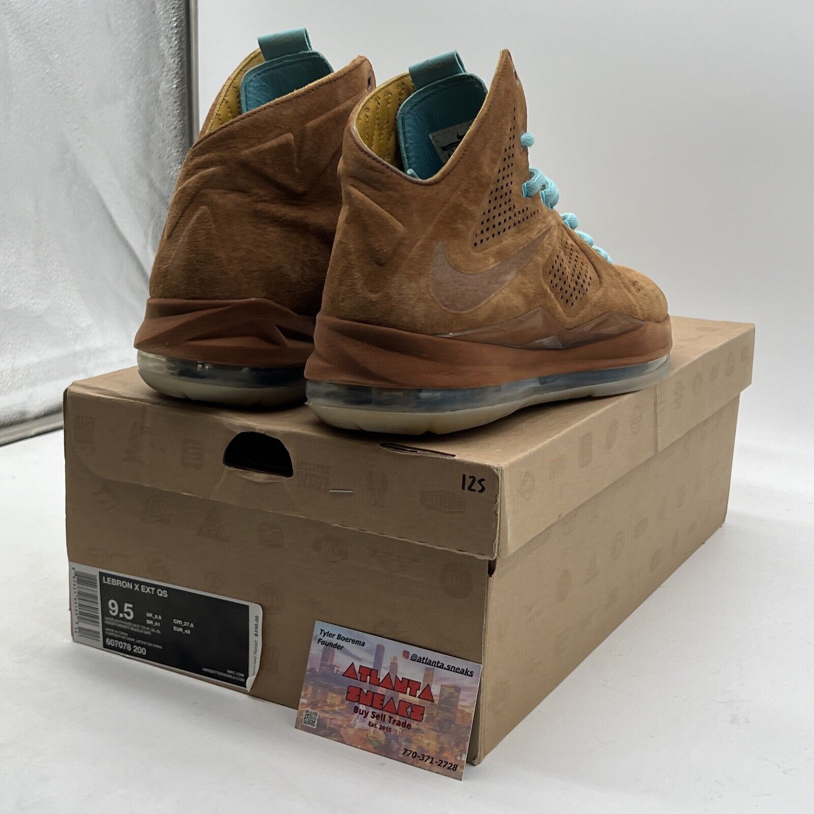 Size 9.5 - Nike LeBron 10 EXT QS Hazelnut (607078-200)