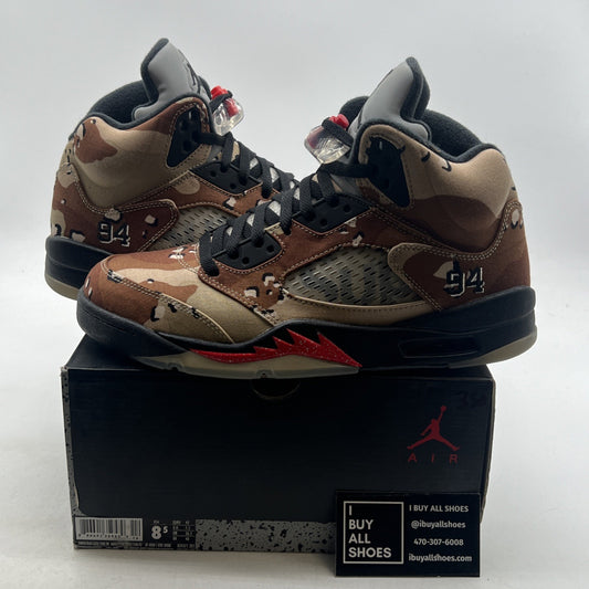 Size 8.5 - Supreme x Air Jordan 5 Retro Desert Camo (824371-201)