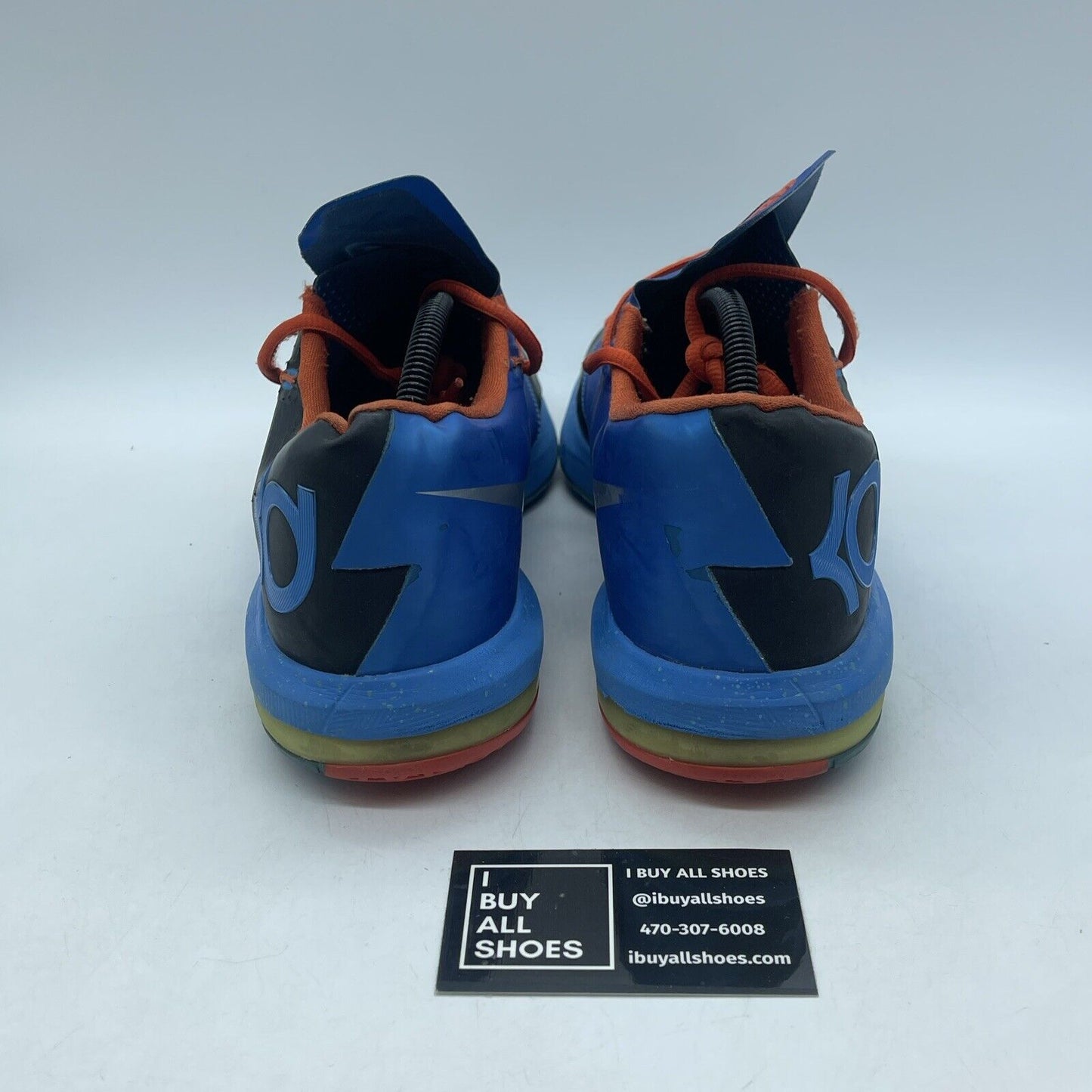 Size 10 - Nike KD 6 Away Black White Blue Orange Leather (599424-004)