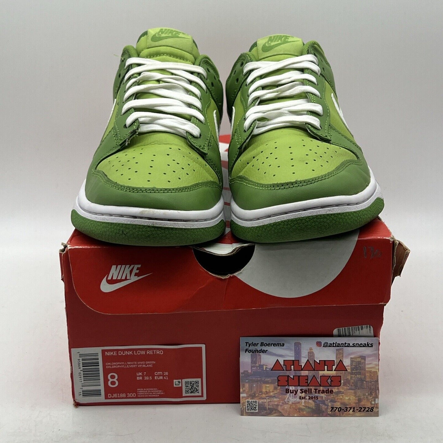 Size 8 - Nike Dunk Low Chlorophyll White Leather (DJ6188-300)