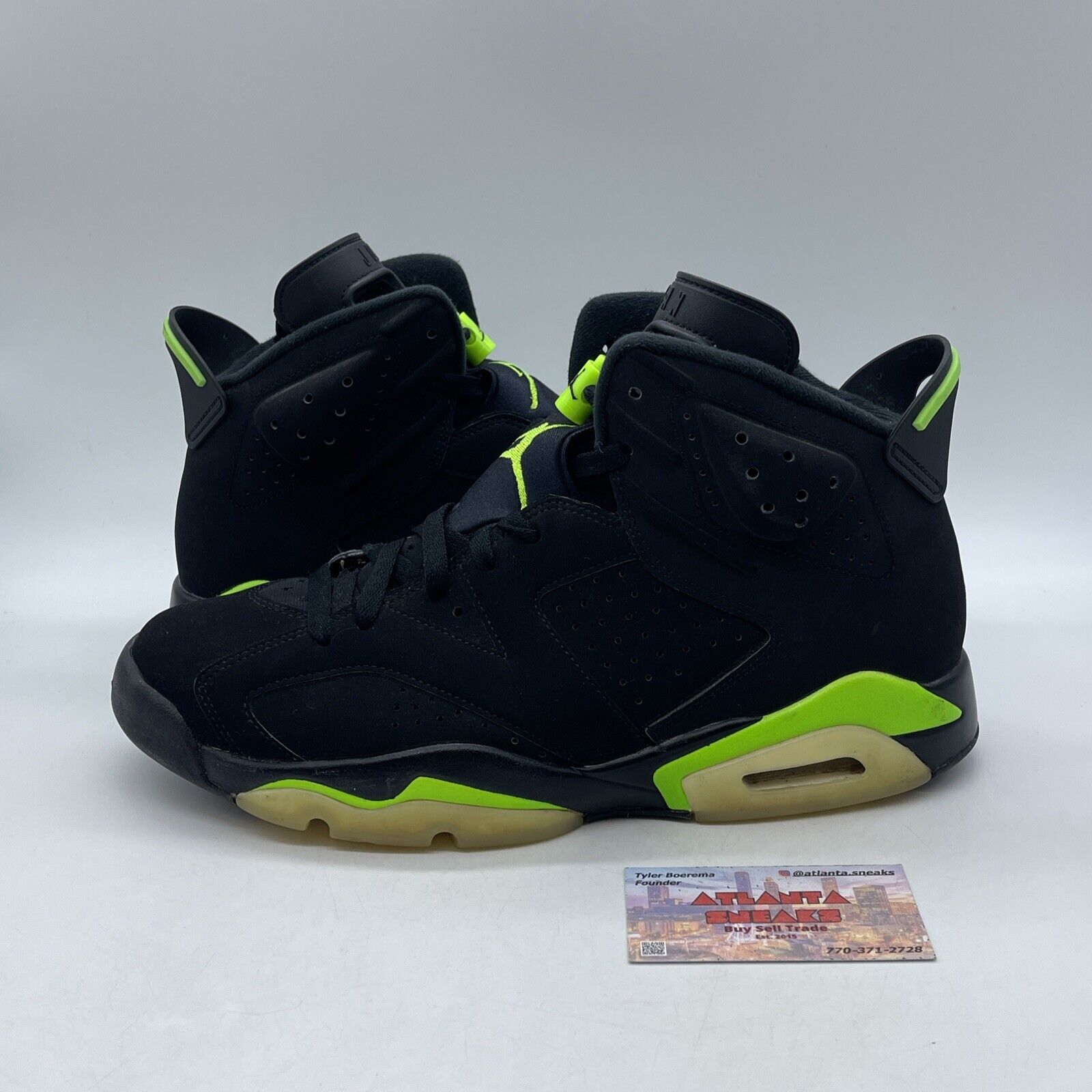 Size 11.5 - Jordan 6 Retro Electric Green Leather Black Suede (CT8529-003)