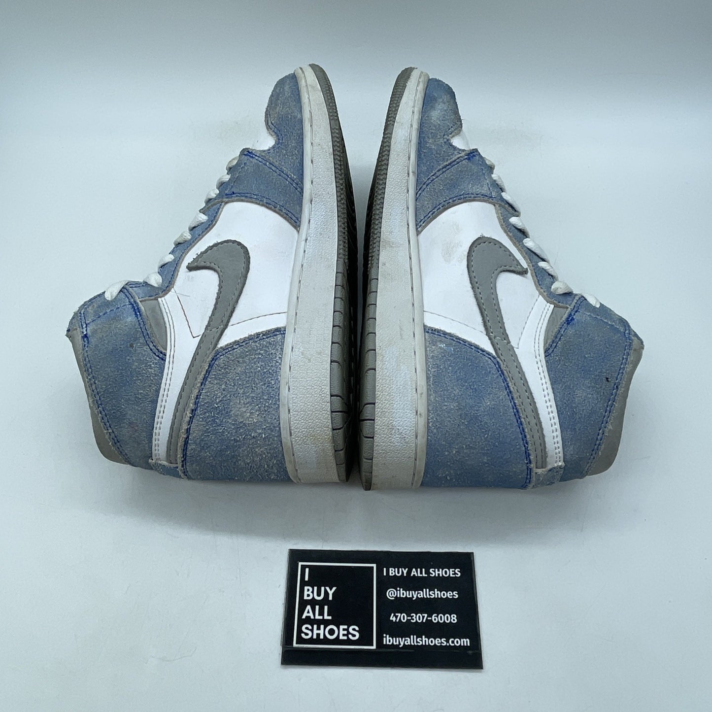 Size 5Y (GS) - Jordan 1 Retro OG High Hyper Royal Grey Suede (575441-402)