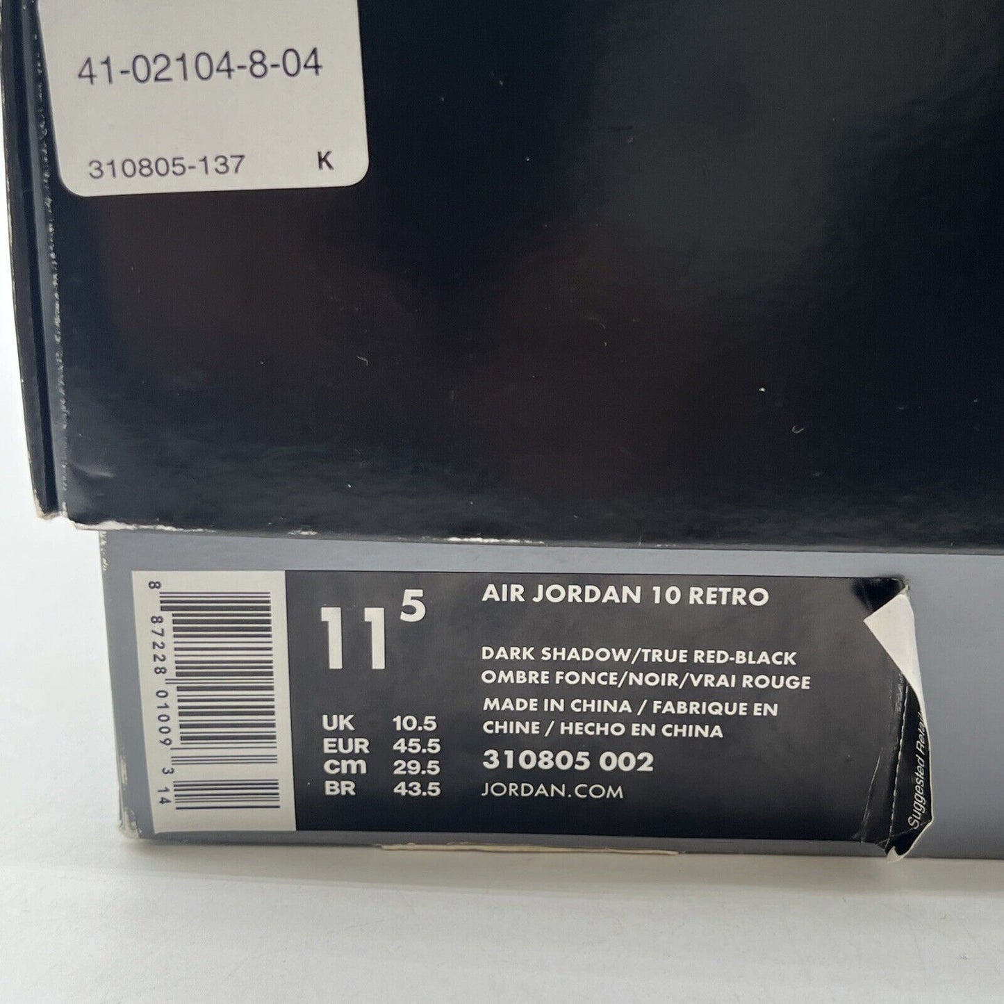 Size 11.5 - Air Jordan 10 Retro 2018 Shadow (310805-002)