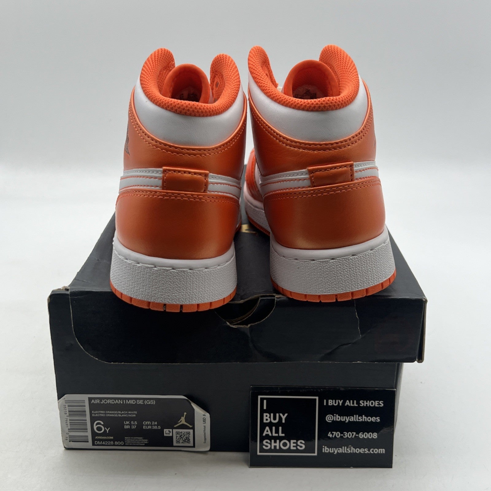 Size 6Y - Air Jordan 1 SE High Electro Orange (DM4228-800)