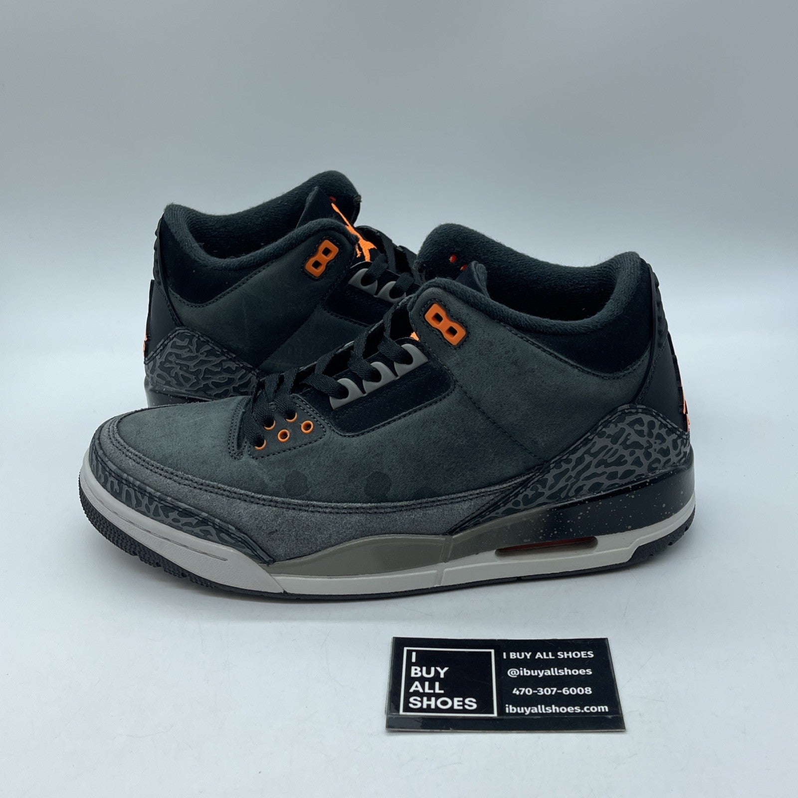 Size 9.5 - Jordan 3 Retro 2023 Mid Fear Black Grey Suede (CT8532-080)