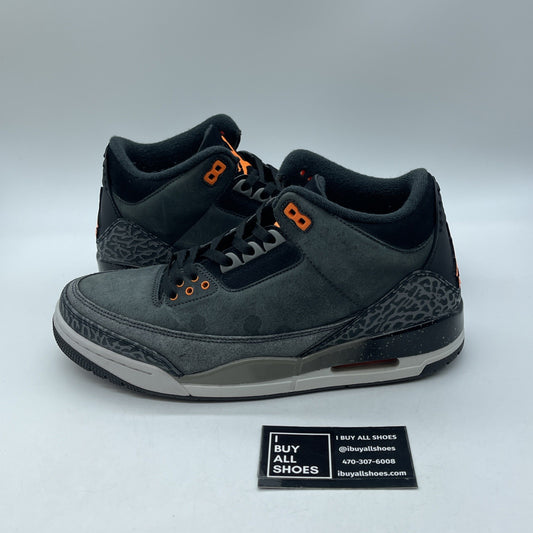 Size 9.5 - Jordan 3 Retro 2023 Mid Fear Black Grey Suede (CT8532-080)