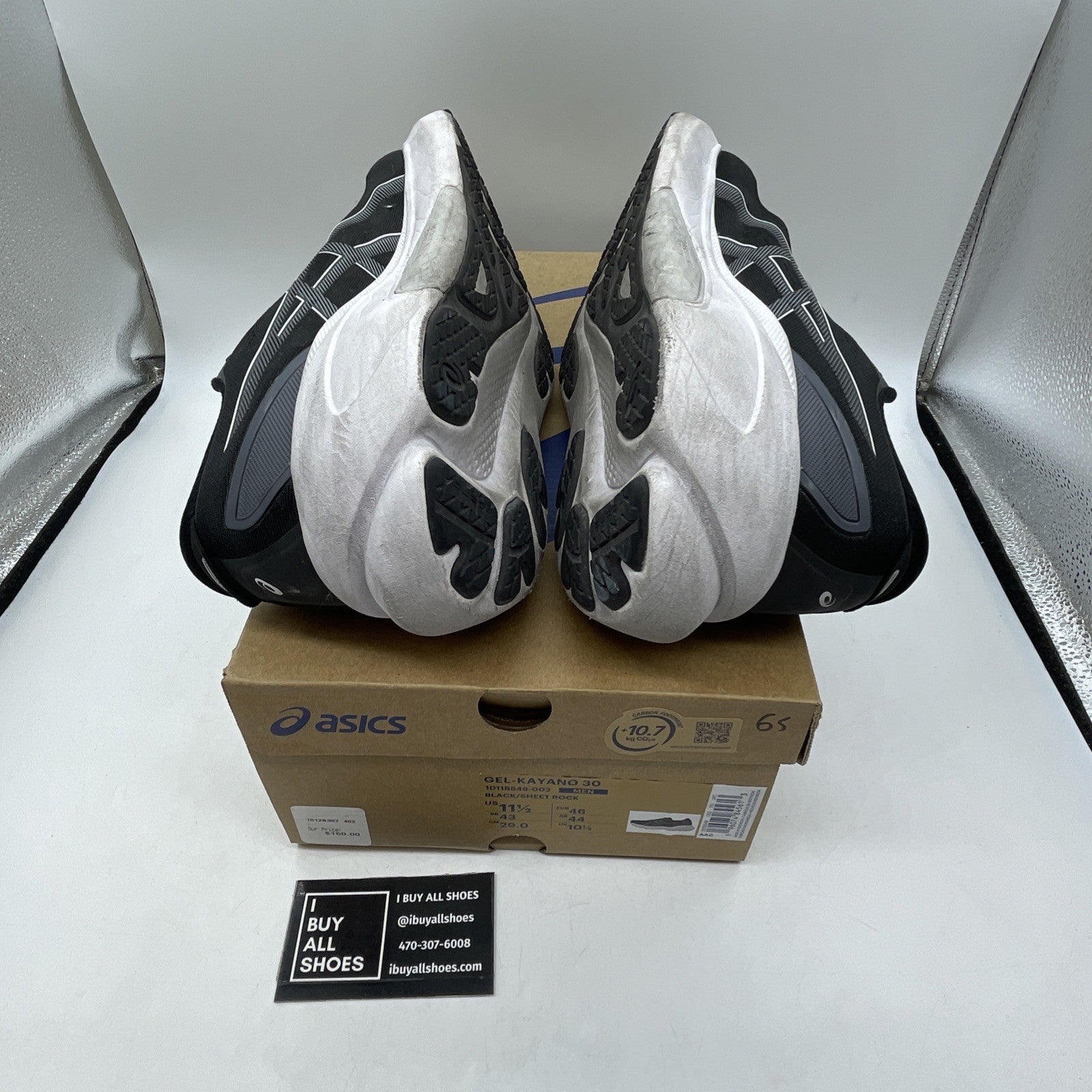 Size 11.5 - Asics Gel Kayano 30 Black Sheet Rock (1011B548-002)