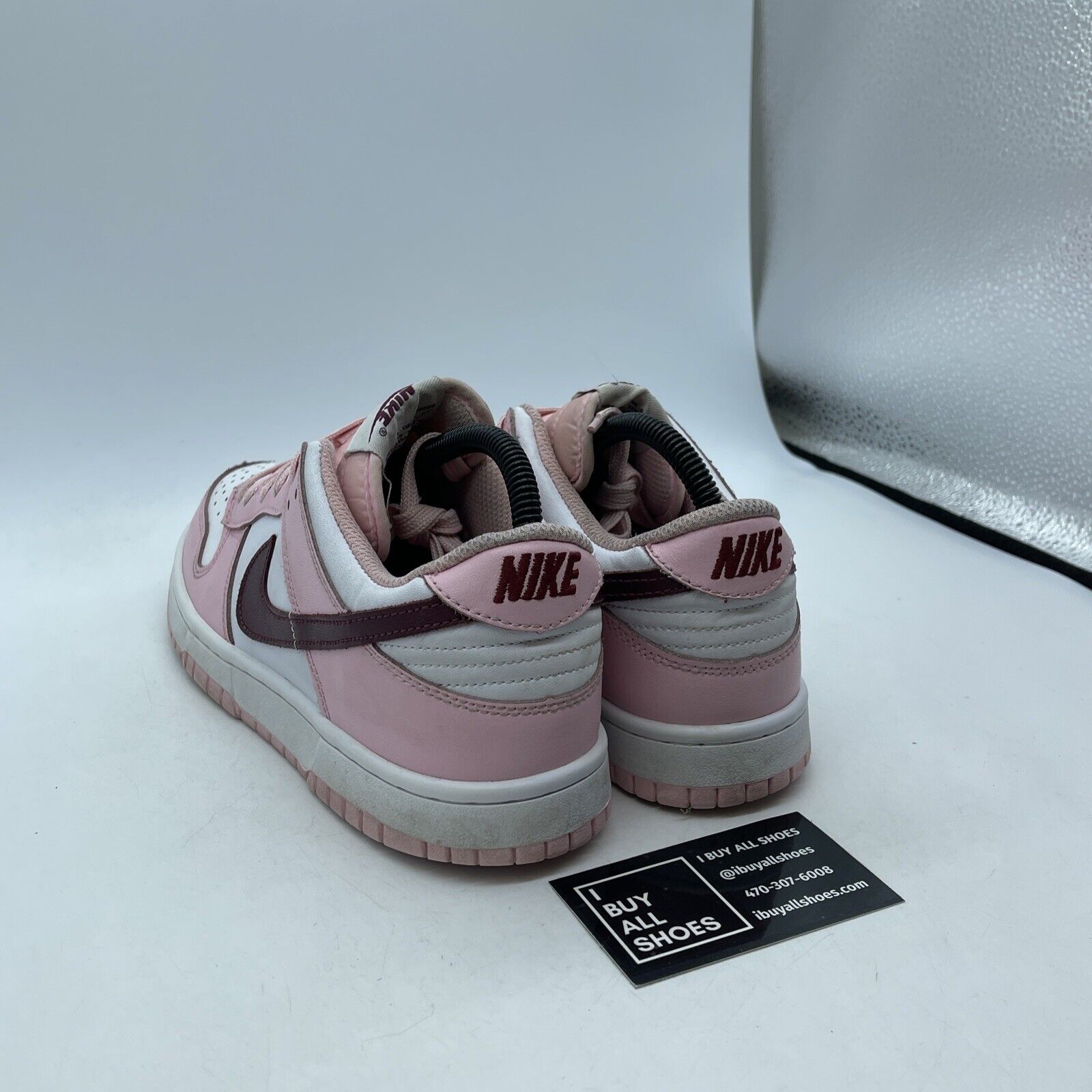 Size 8 - Dunk Low GS ‘Pink Foam’ Burgundy White Pink Leather Suede (CW1590-601)