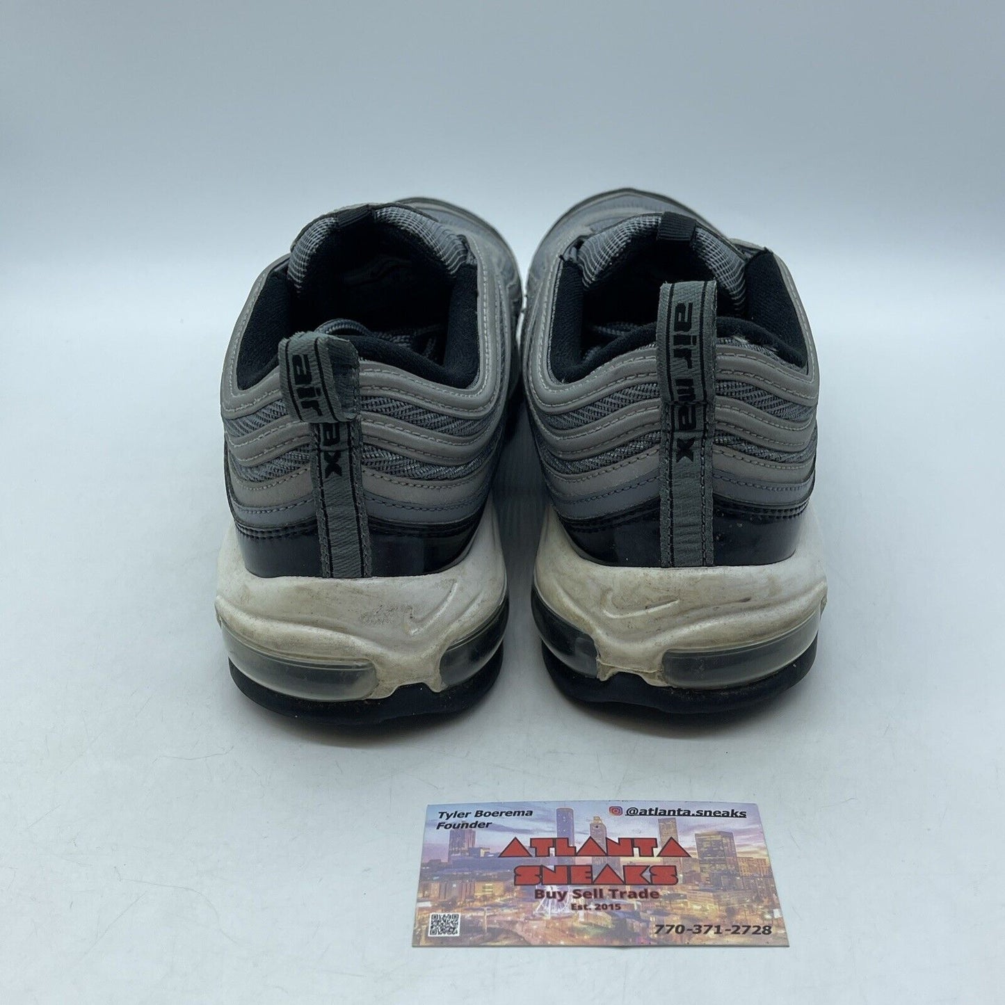 Size 12 - Nike Air Max 97 Patent Leather Grey Black White Suede (921826-010)