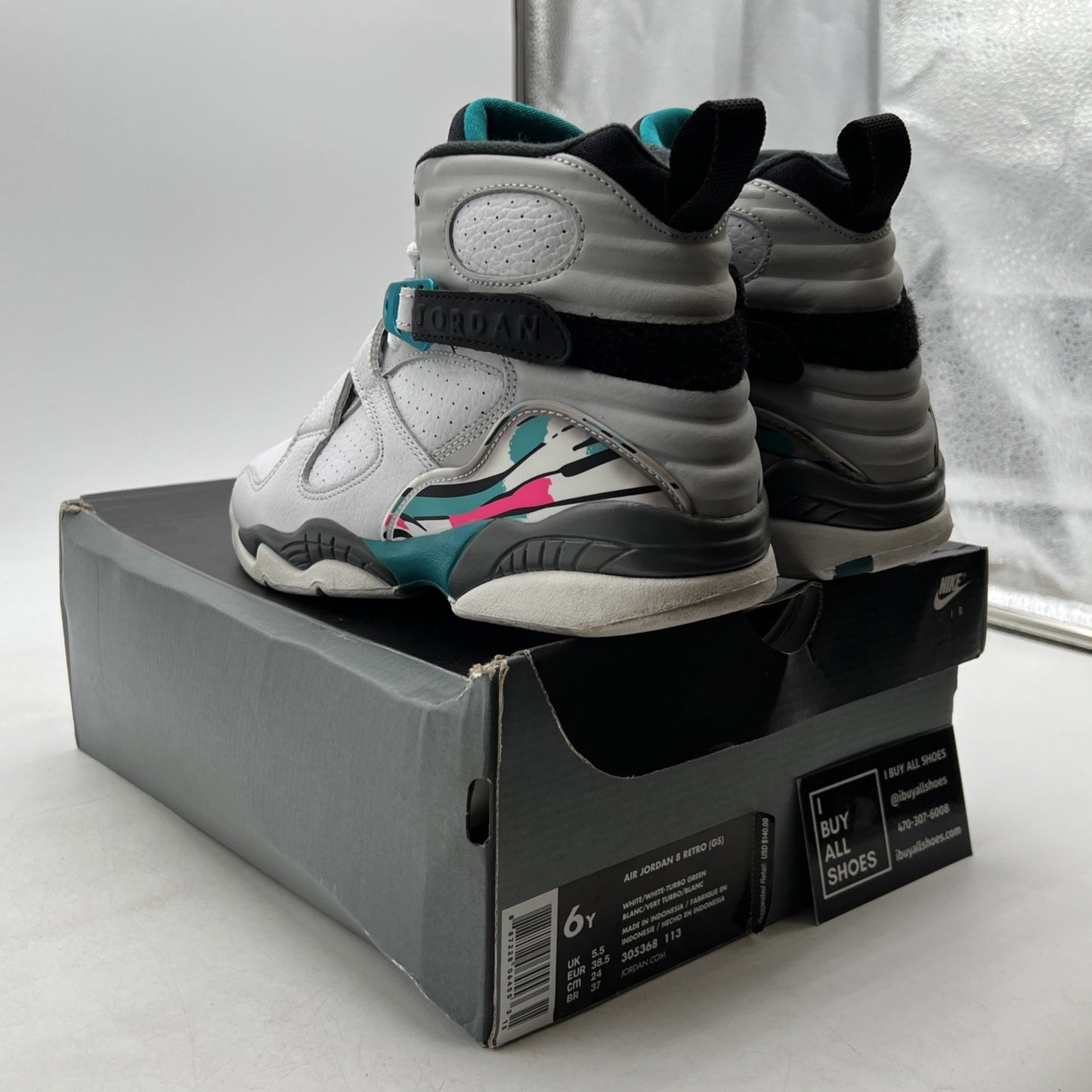 Size 6Y - Air Jordan 8 VIII Retro South Beach (305368-113)