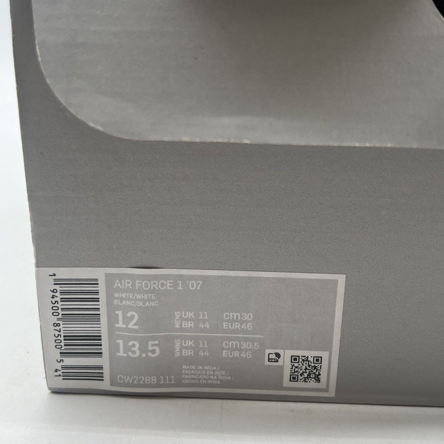 Size 12 - Nike Air Force 1 '07 Low Triple White (CW2288-111)