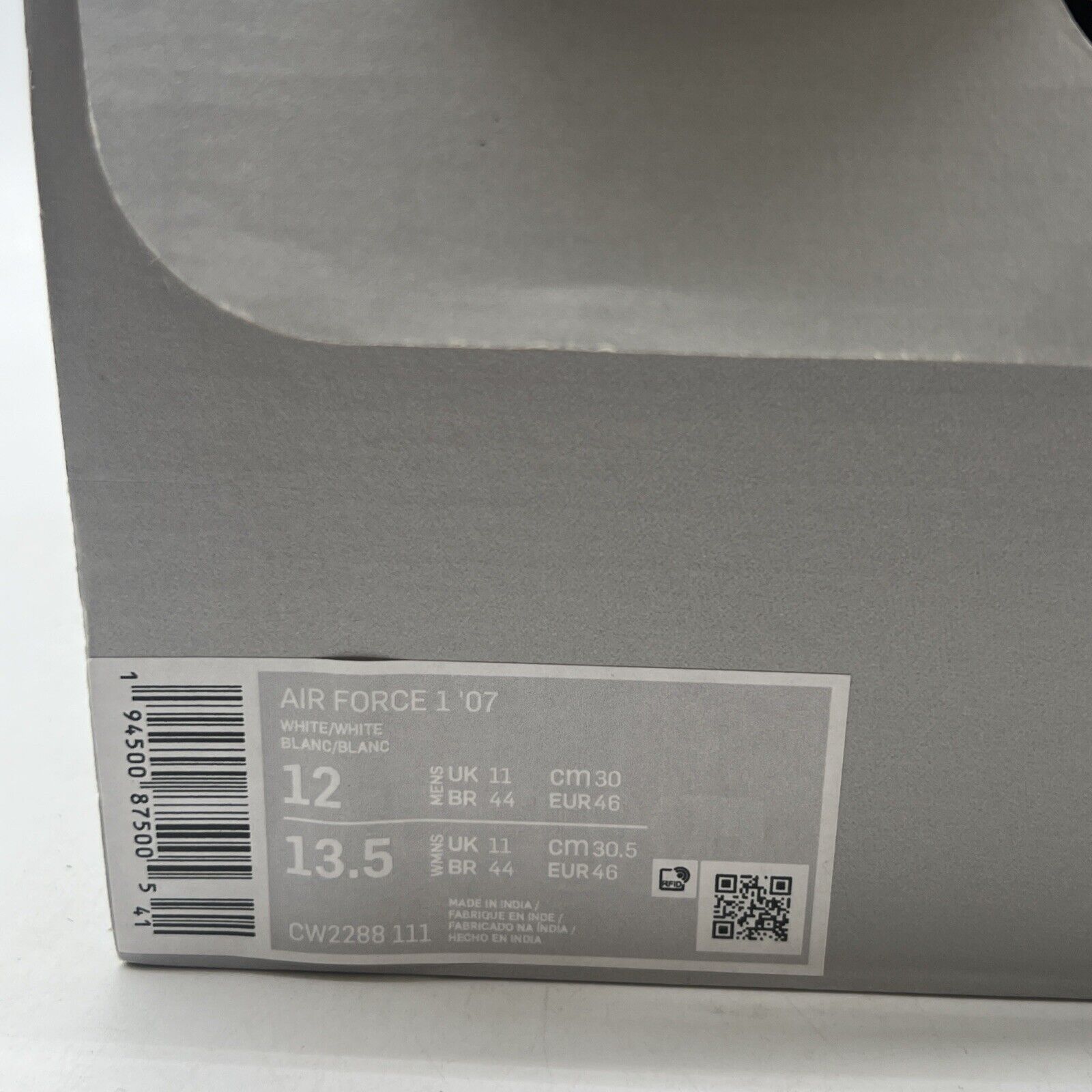 Size 12 - Nike Air Force 1 '07 Low Triple White (CW2288-111)