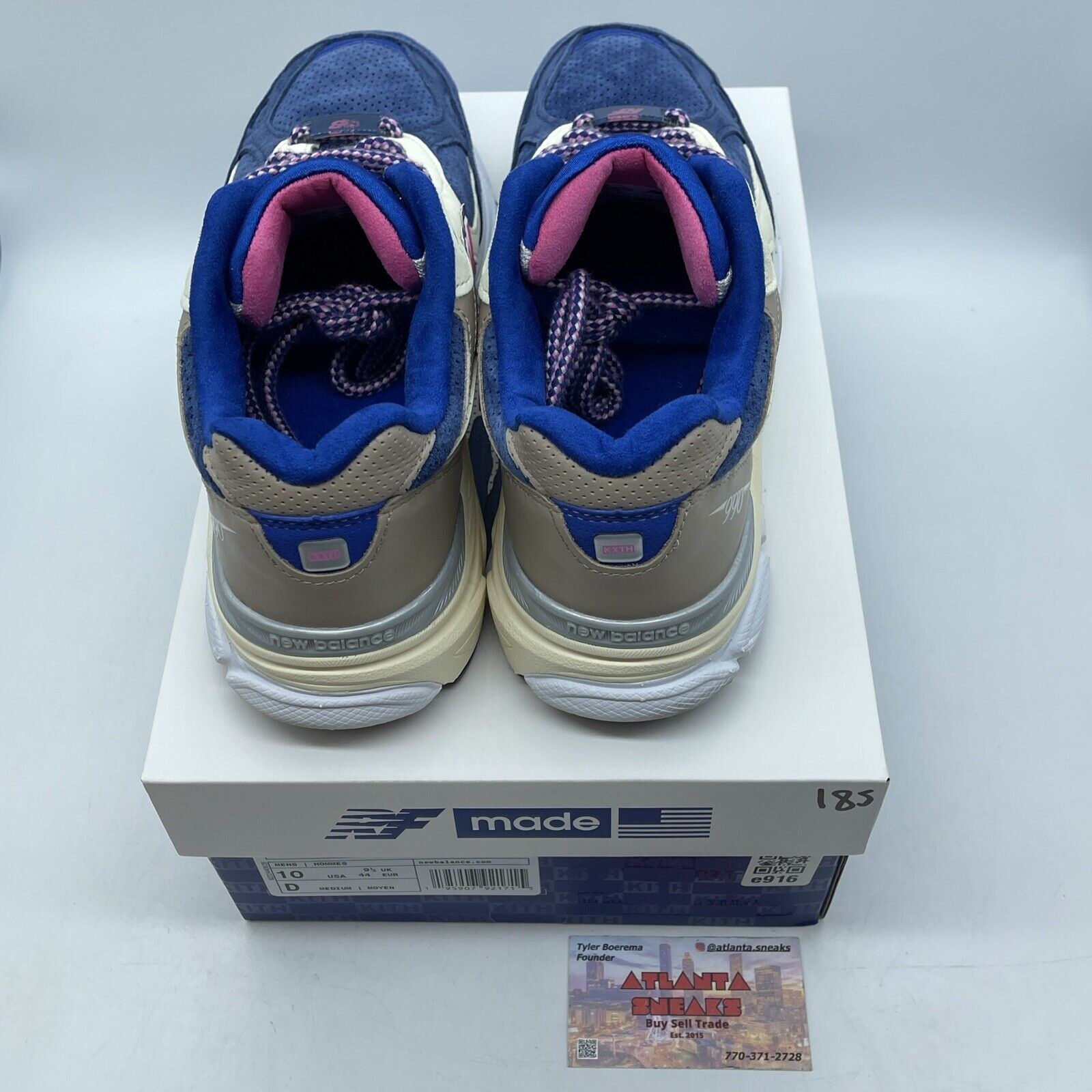 Size 10 - New Balance Kith x 990v3 Made In USA Daytona Navy White (M990KH3)