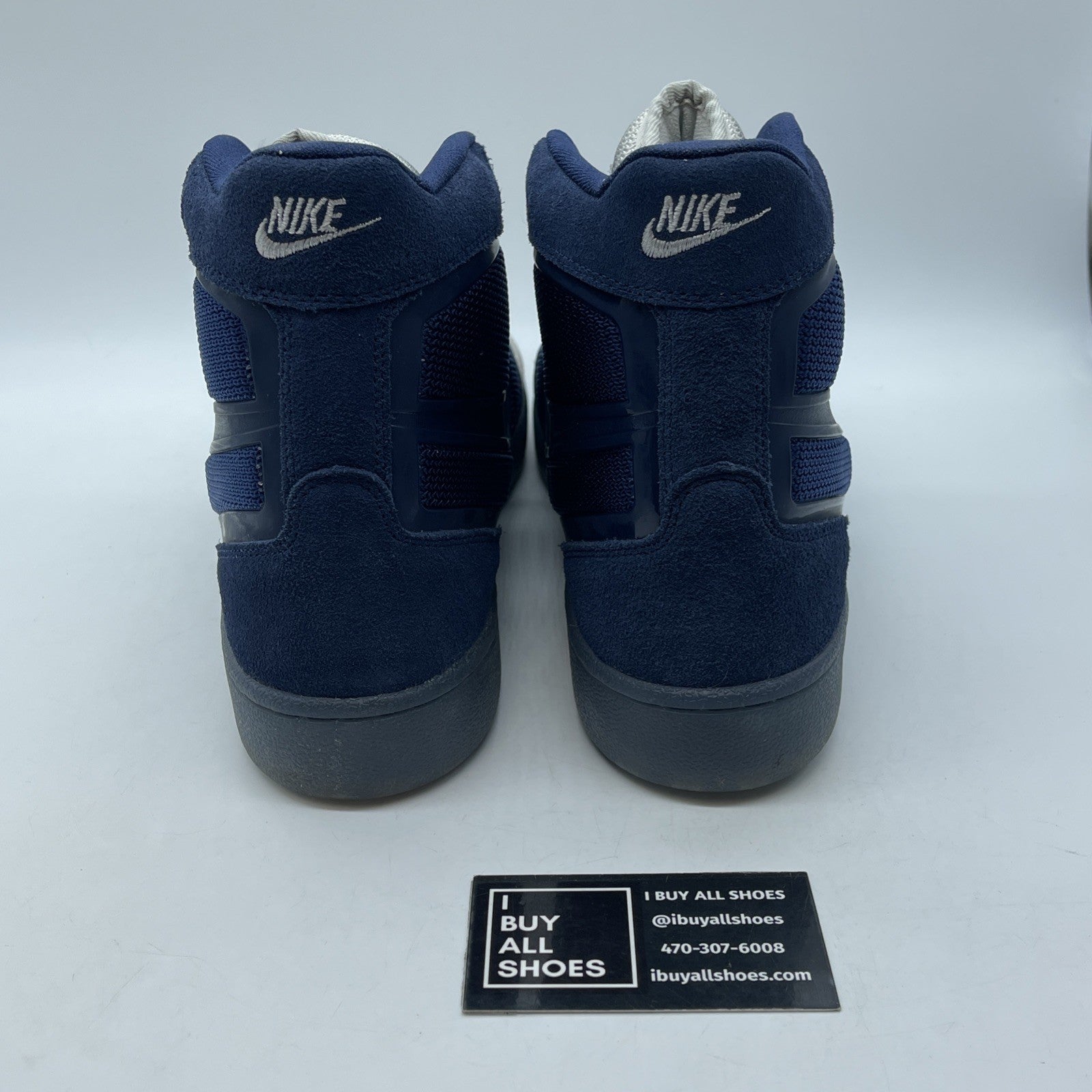 Size 13 - Nike Clean Sweep Premium vintage high top Gray Blue (536852-040)