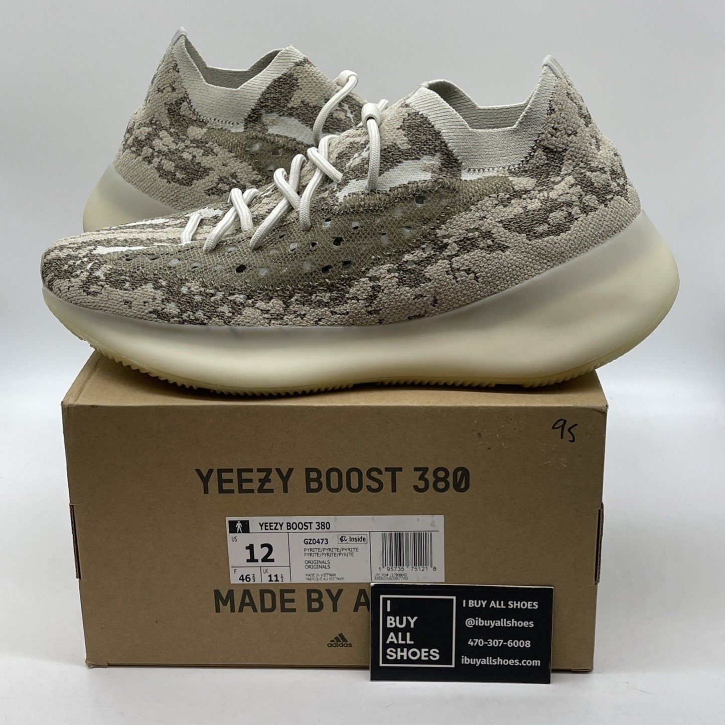 Size 12 - adidas Yeezy Boost 380 Pyrite Brown Suede (GZ0473)