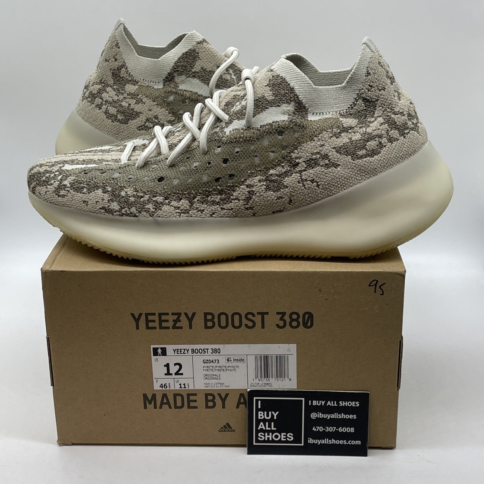 Size 12 - adidas Yeezy Boost 380 Pyrite Brown Suede (GZ0473)