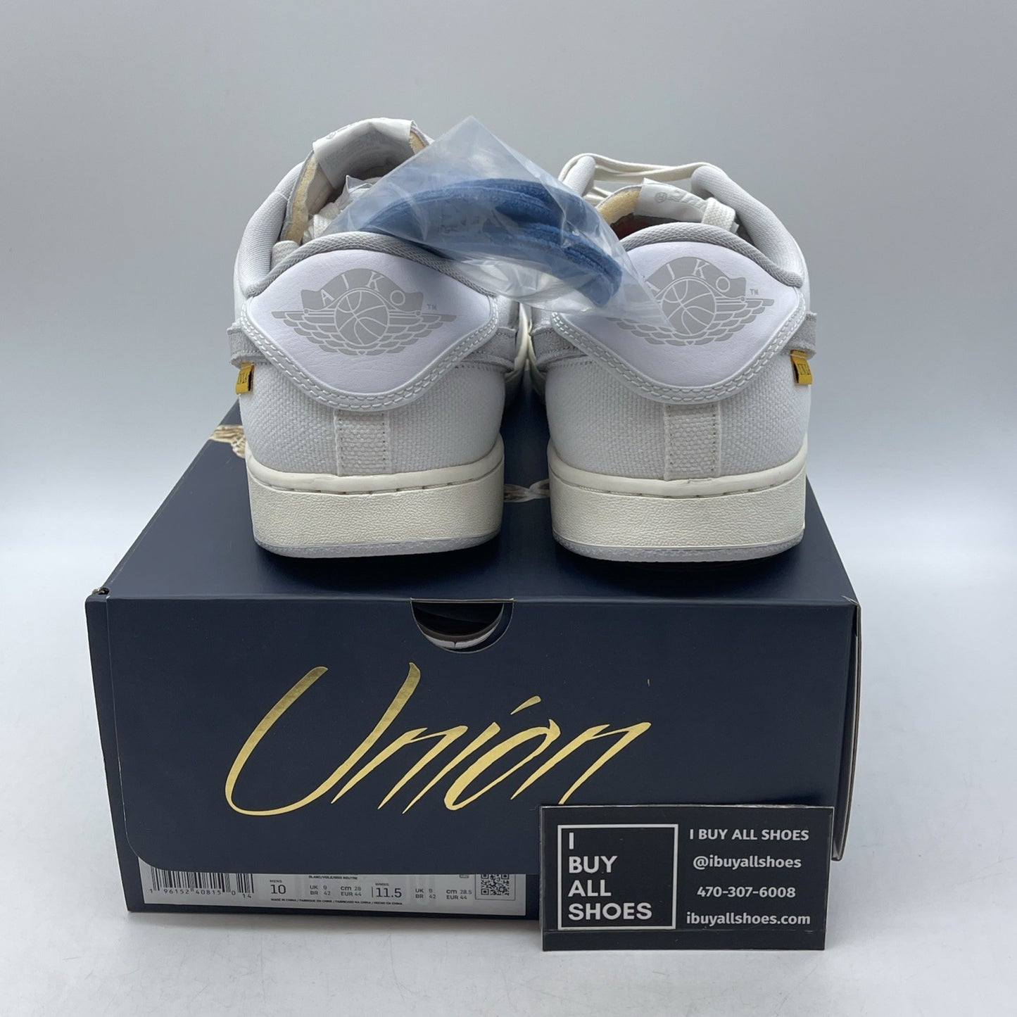 Size 10 - Air Jordan 1 KO x Union LA Low White Neutral Grey (DO8912-101)
