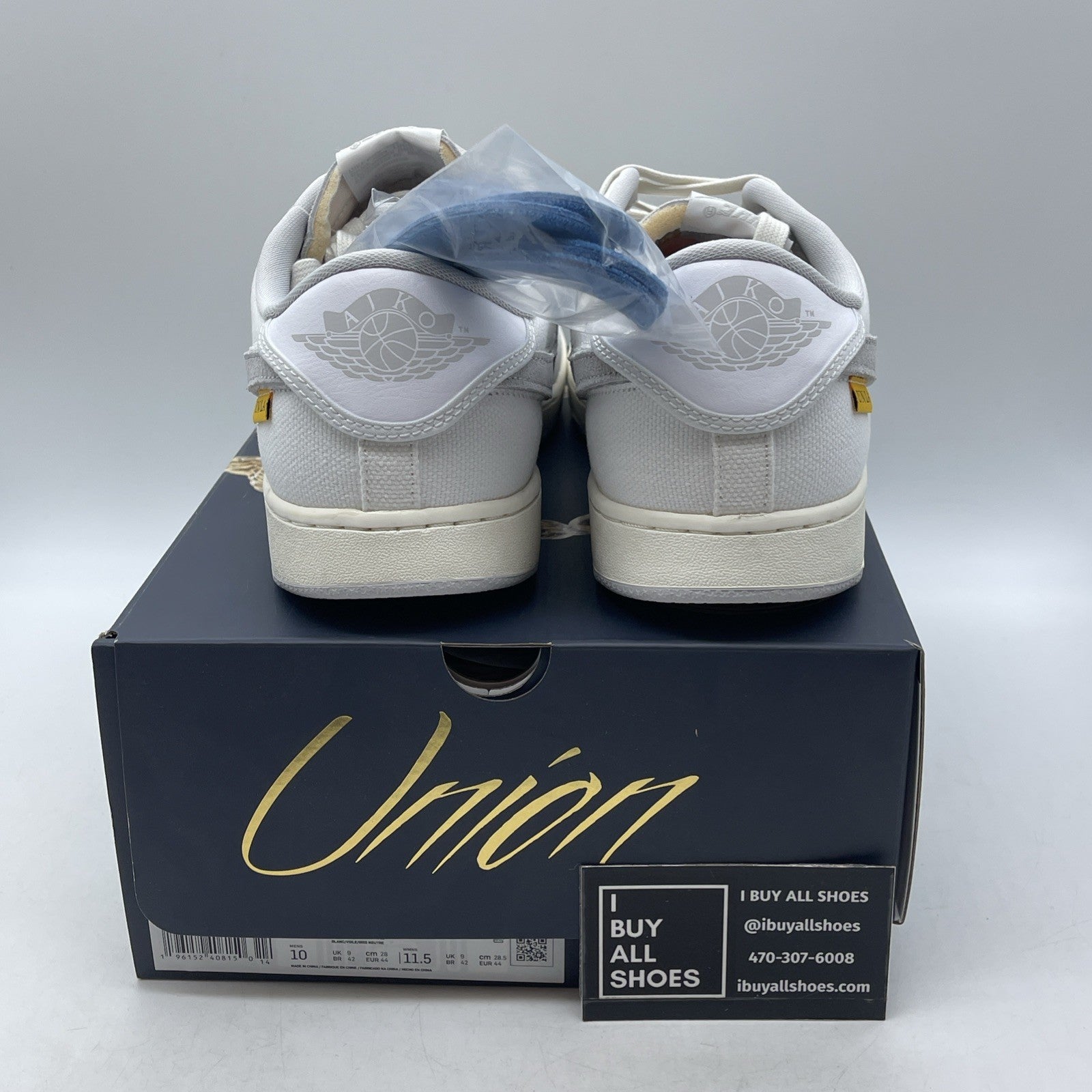 Size 10 - Air Jordan 1 KO x Union LA Low White Neutral Grey (DO8912-101)