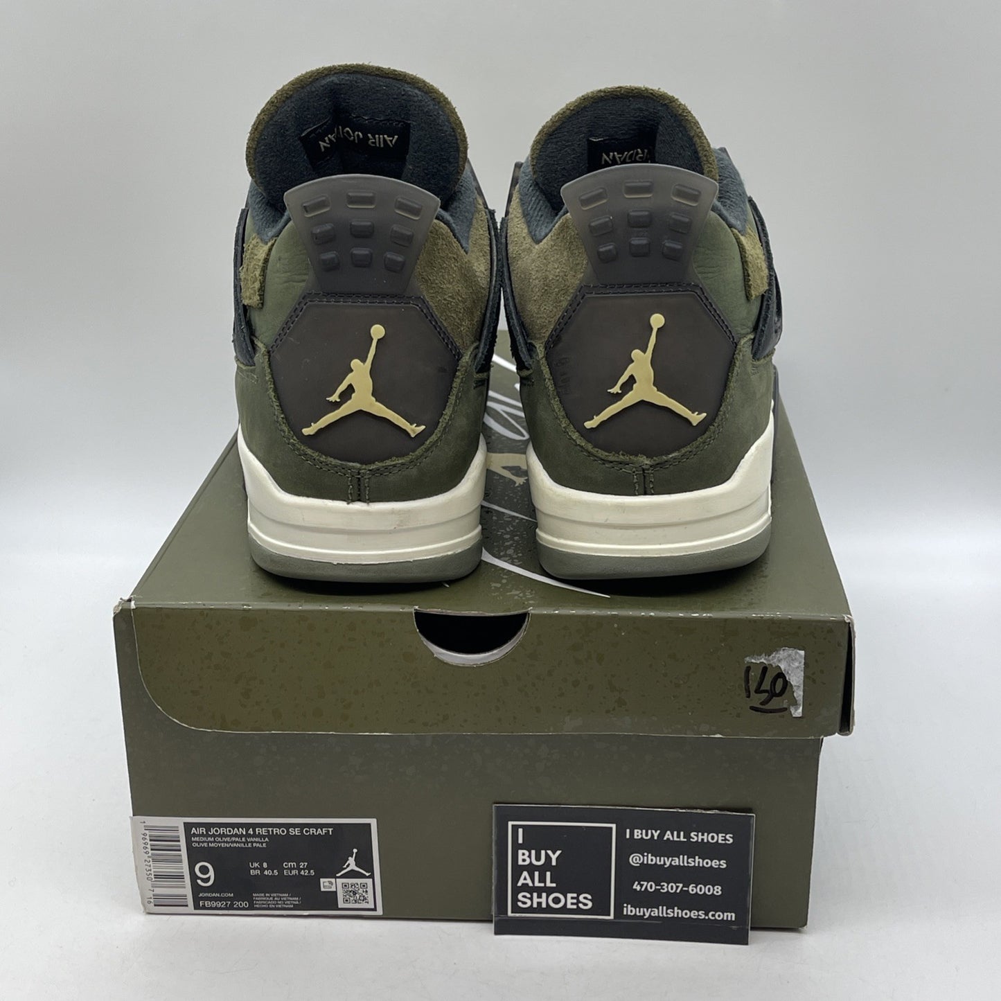 Size 9 - Jordan 4 SE Retro Low Craft - Olive Green Black Suede (FB9927-200)