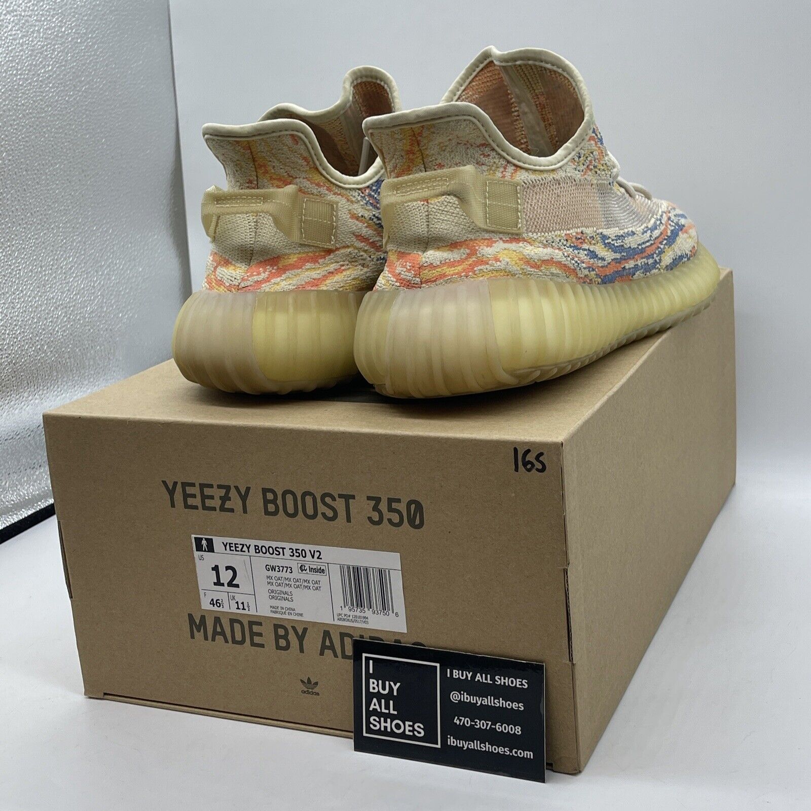 Size 12 - adidas Yeezy Boost 350 V2 Low MX Oat Orange Blue Suede (GW3773)