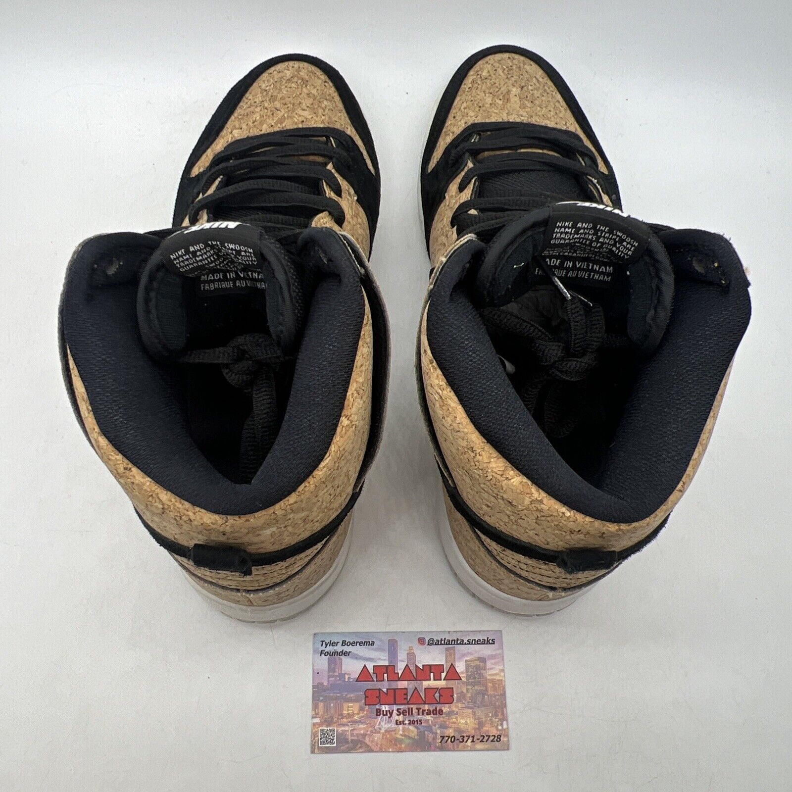 Size 12 - Nike Dunk Premium SB High Cork Black White Suede (313171-026)