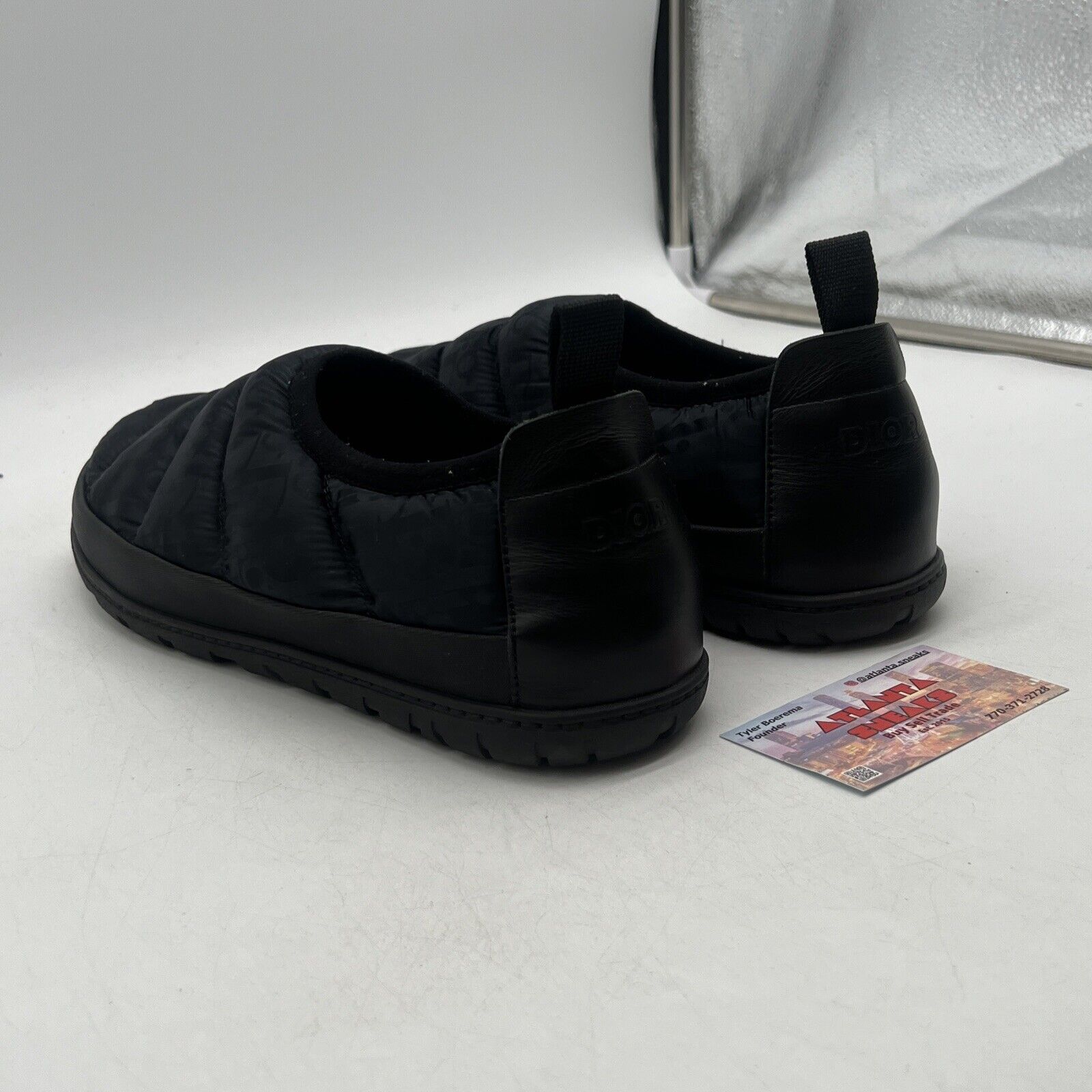 Size 9 - Dior Snow Slipper Black Oblique Technical Fabric (3SA089ZHN)