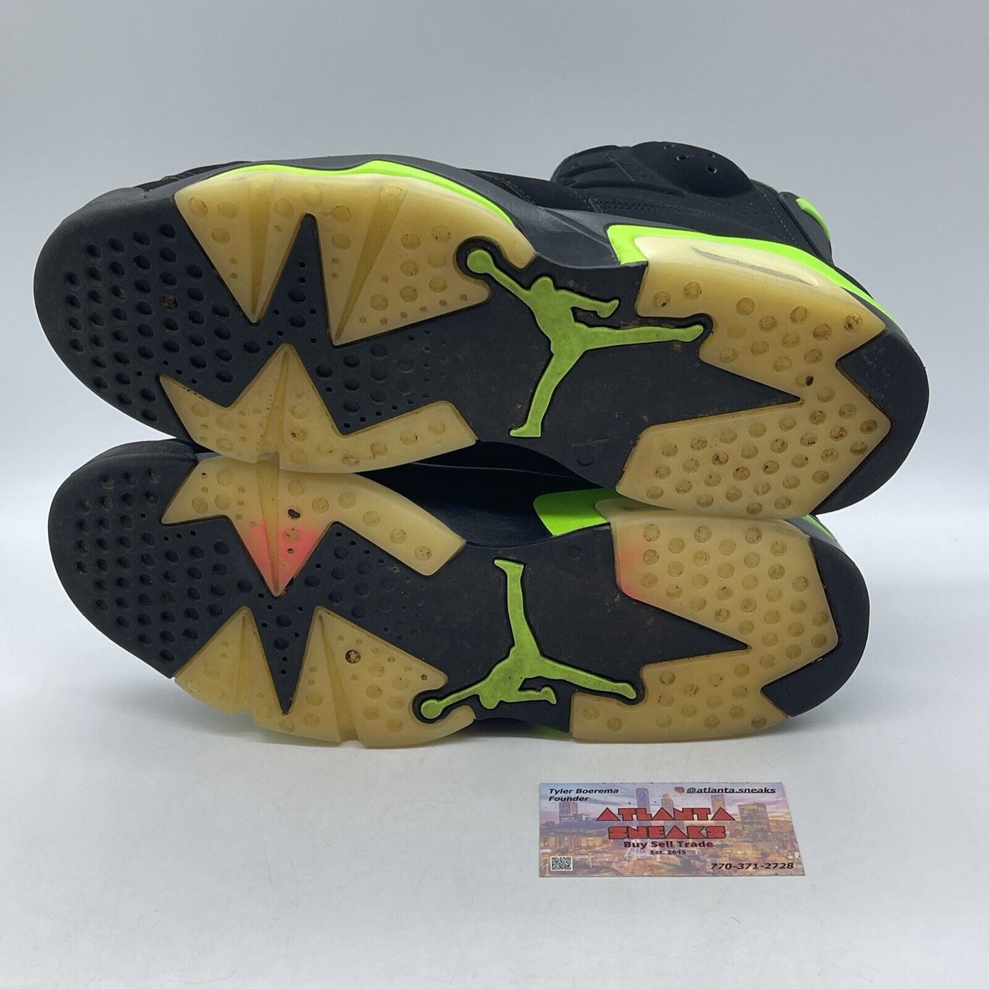 Size 11.5 - Jordan 6 Retro Electric Green White Black Suede (CT8529-003)