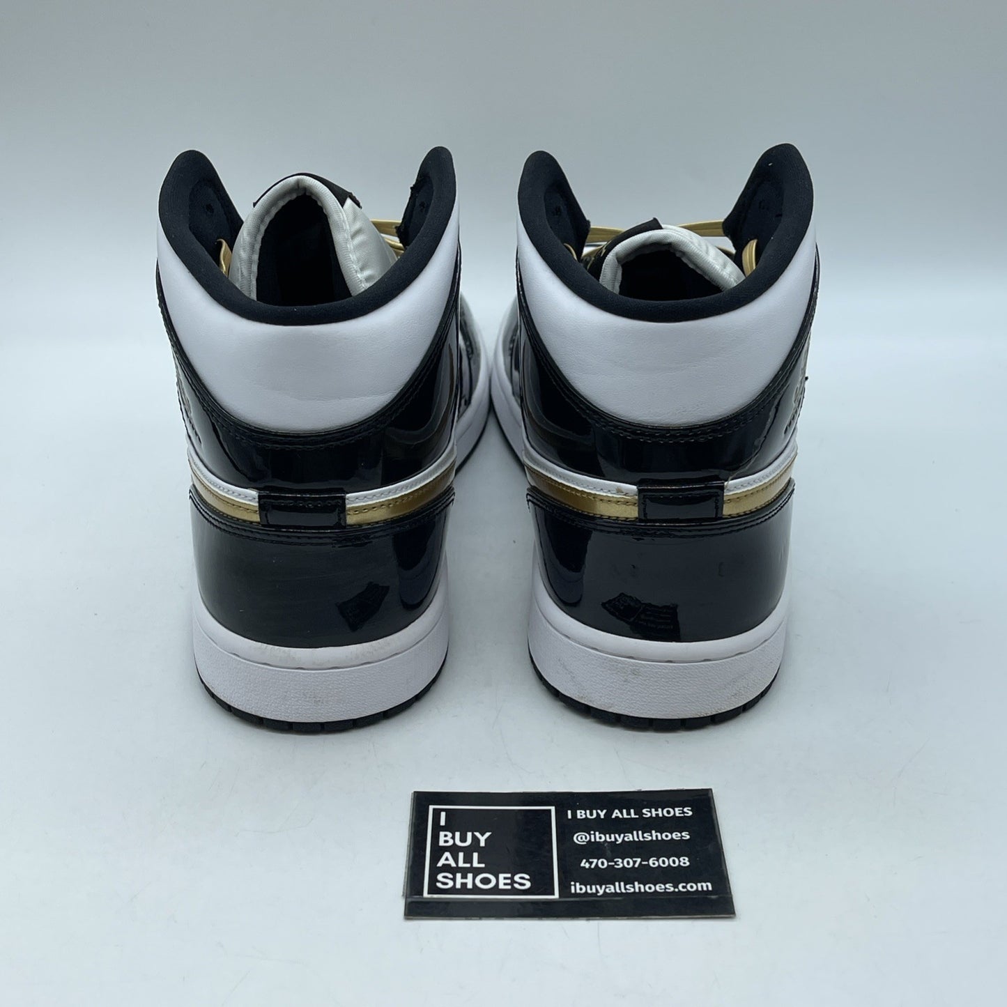 Size 12 - Air Jordan 1 Mid SE Patent Black Gold (852542-007)