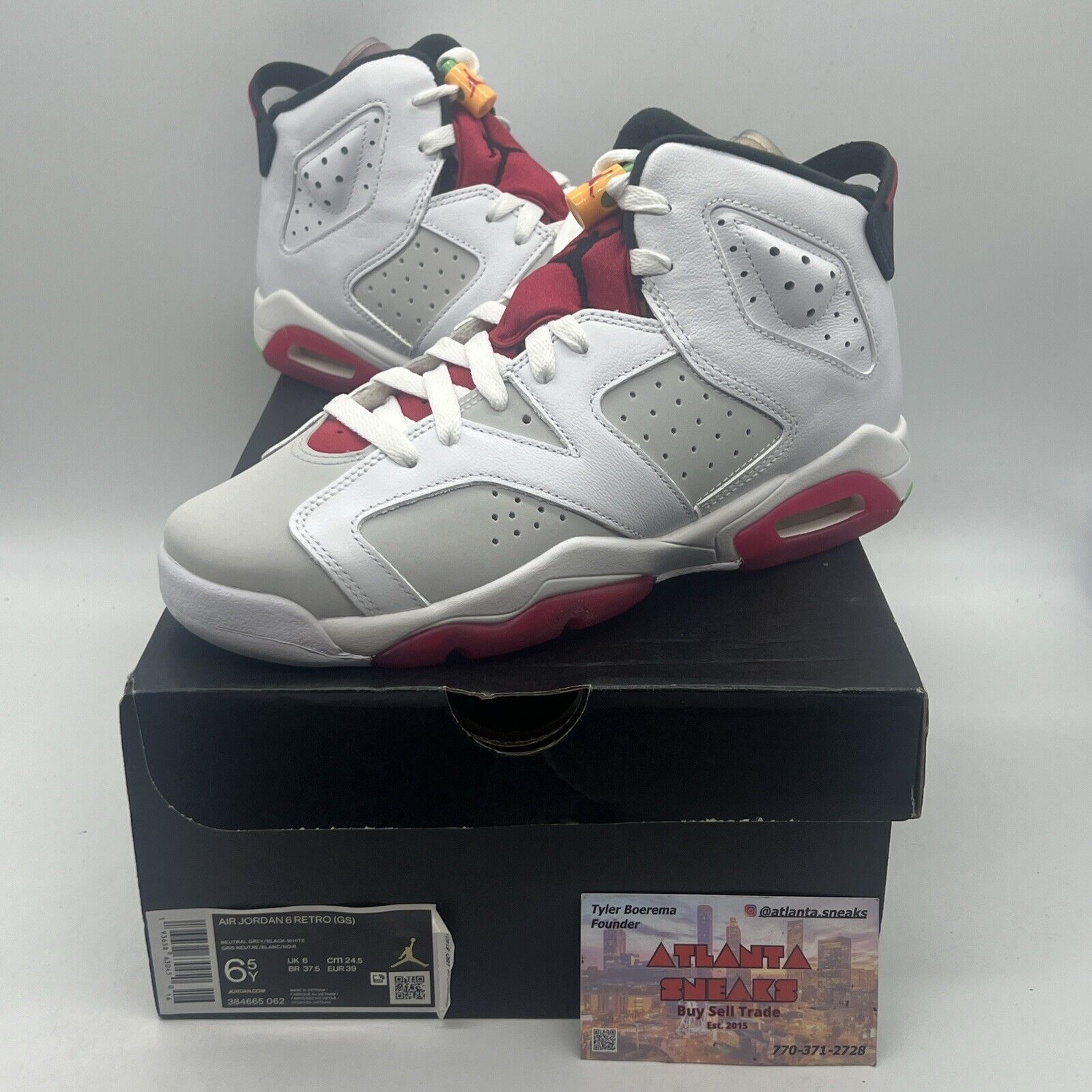 Size 6.5Y - Jordan 6 Retro Hare 2020 Brand New Og All