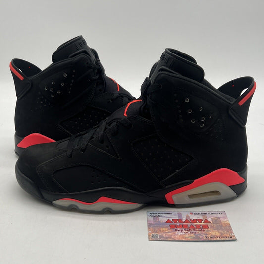 Size 8.5 - Jordan 6 Retro Infrared Black 2014 Black Red Suede (384664-023)