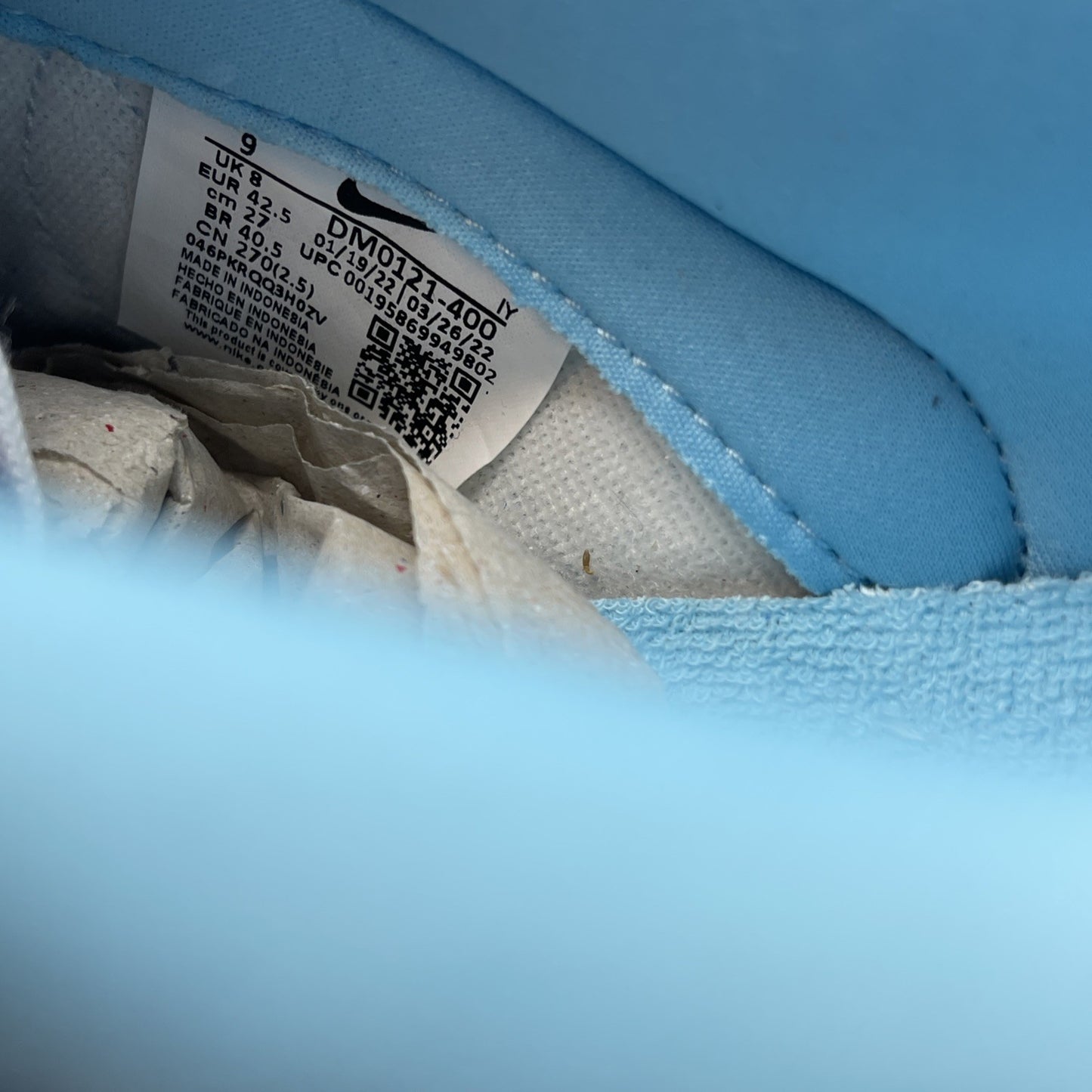 Size 9 - Nike Dunk Low Retro QS Argon Blue White Leather (DM0121-400)