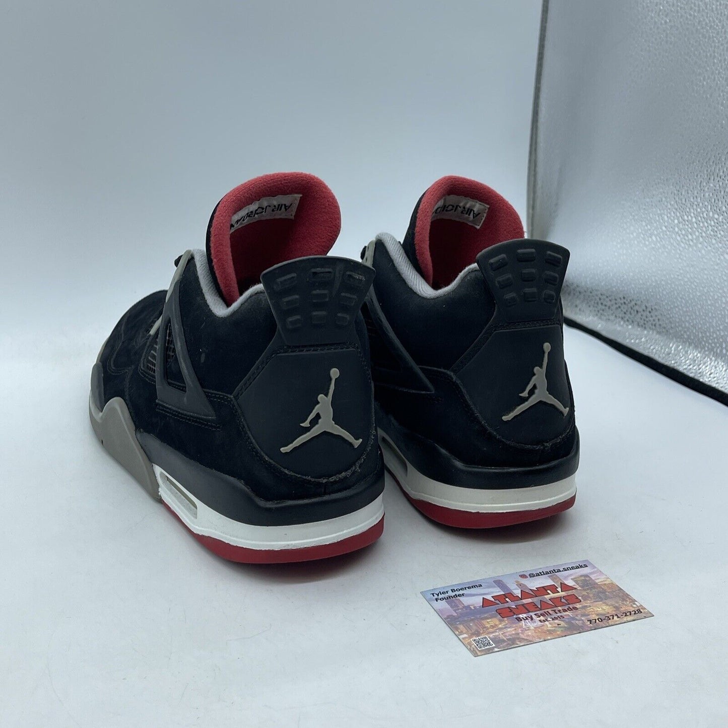 Size 11 - Jordan 4 Retro bred release 2012 Black Suede Leather (308497-089)