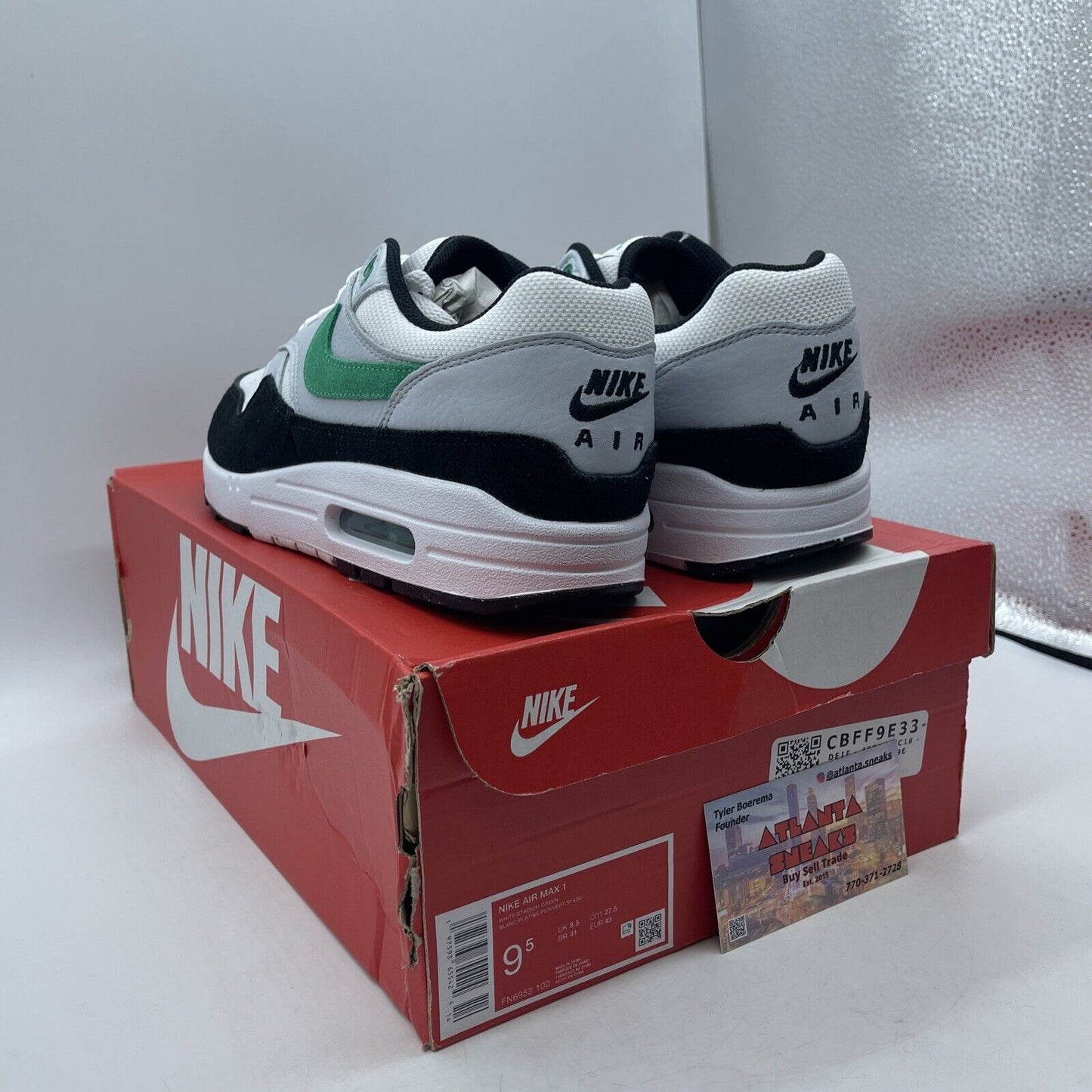 Size 9.5 - Nike Air Max 1 Low Stadium Green