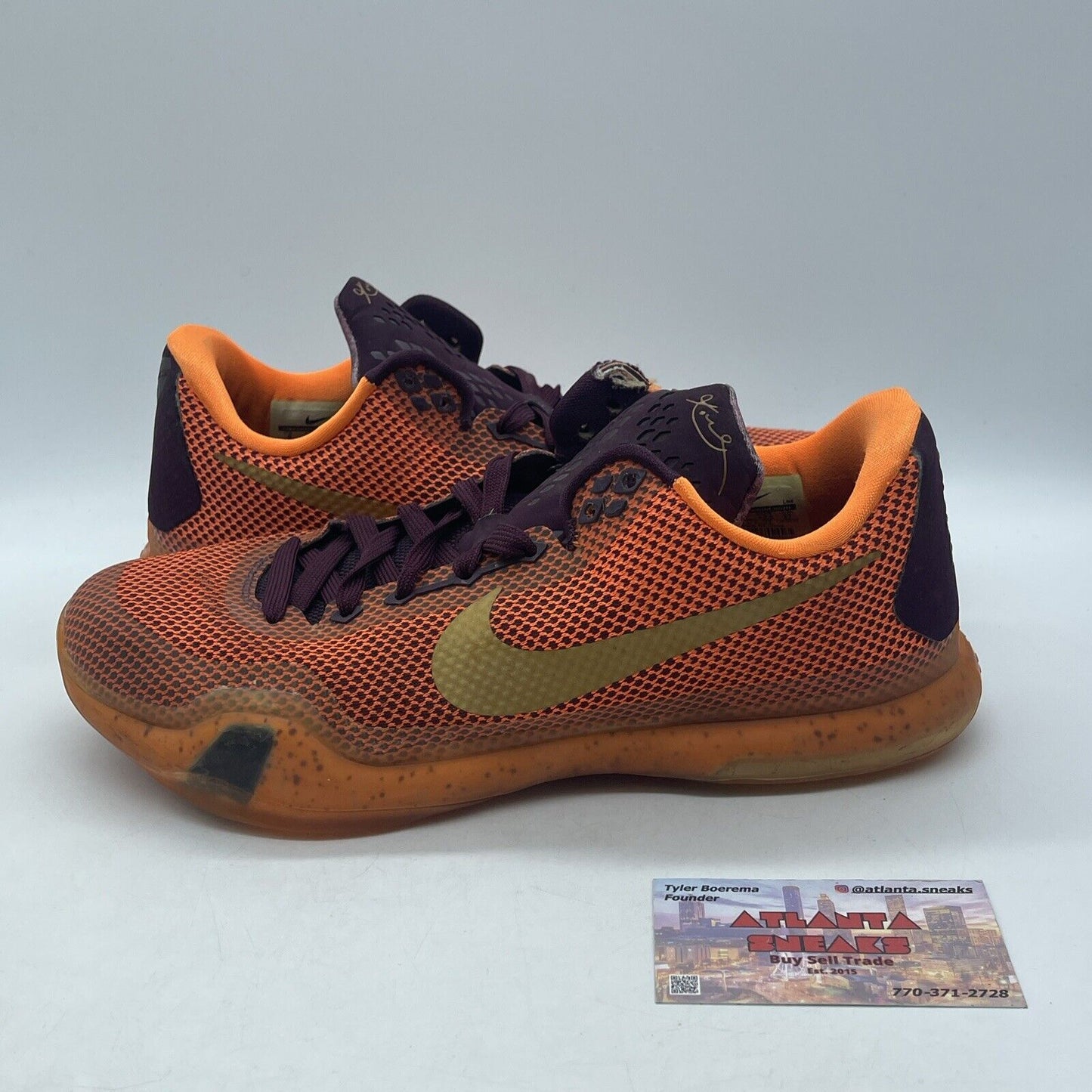 Size 9 - Nike Kobe 10 Silk - 705317-676 Orange Maroon (705317-676)