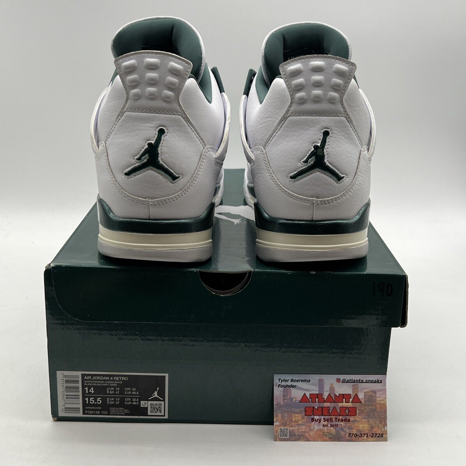 Size 14 - Air Jordan 4 Retro Oxidized Green White Leather (FQ8138-103)