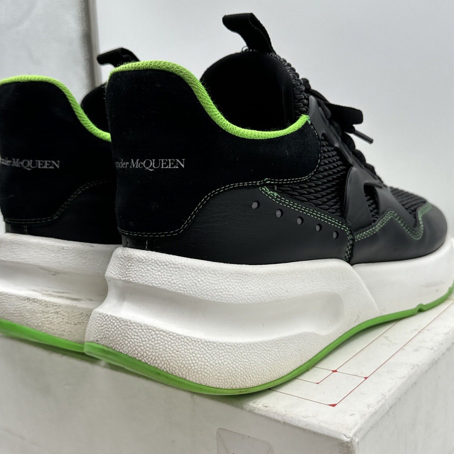 ALEXANDER MCQUEEN OVERSIZED RUNNER SLIME GREEN SZ EU 43 / US 10 Volt Black Suede