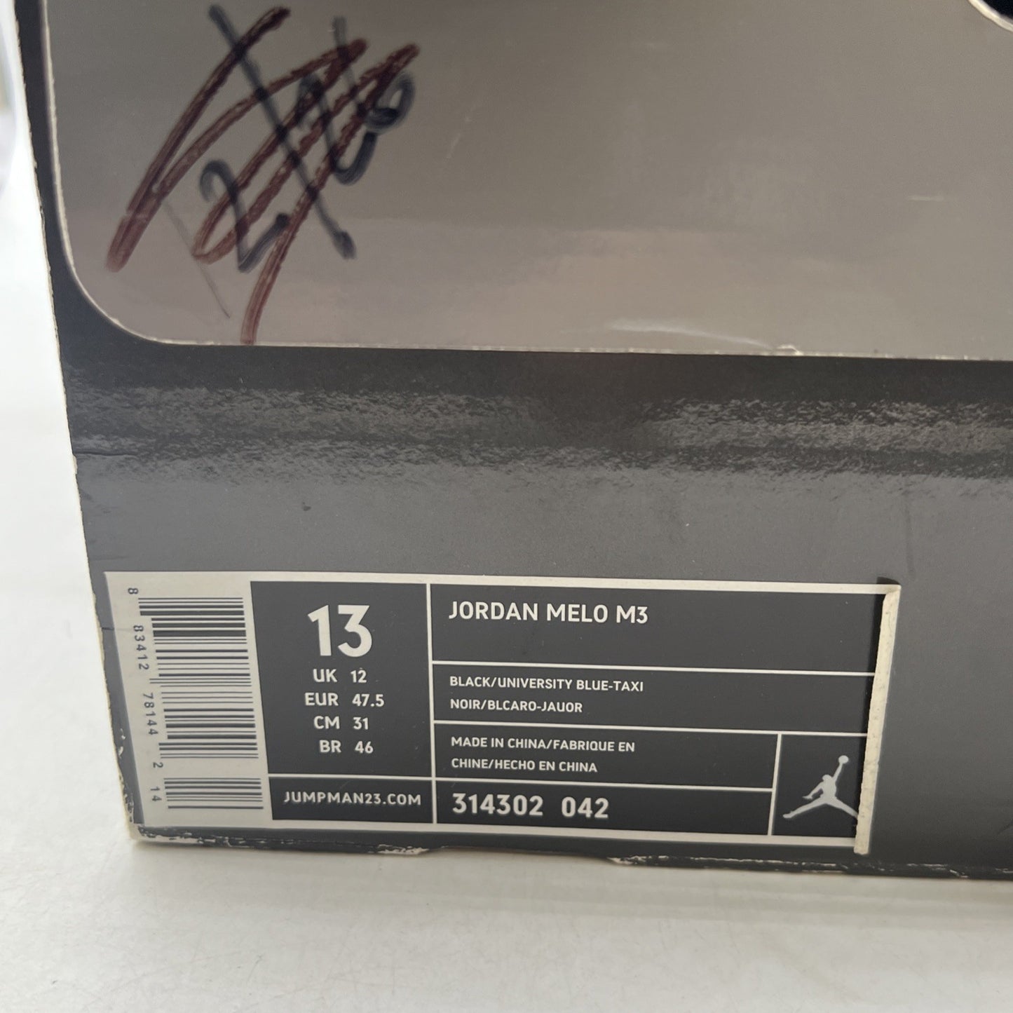 Size 13 - Air Jordan Melo M3 Black University Blue (314302-042)