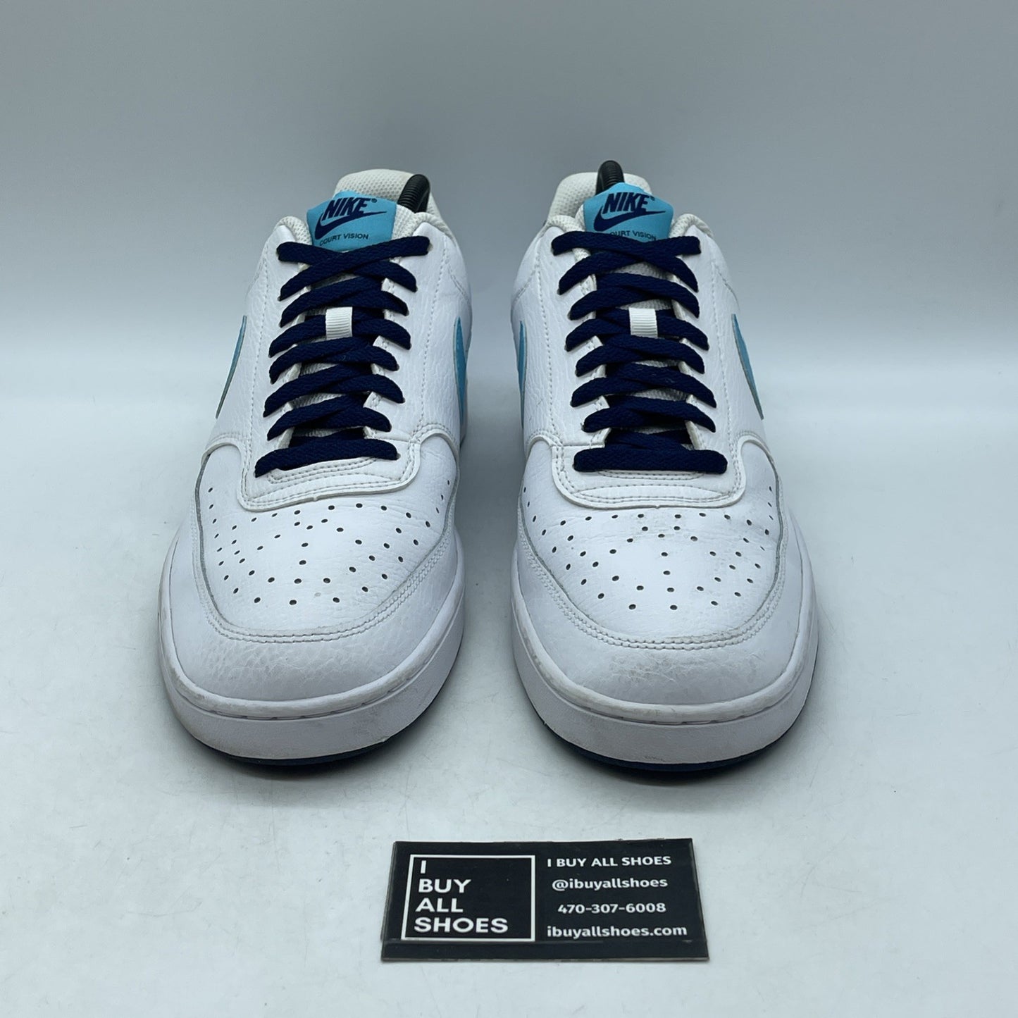 Size 12 - Nike Court Vision Low White Turquoise Blue (DM1187-100)