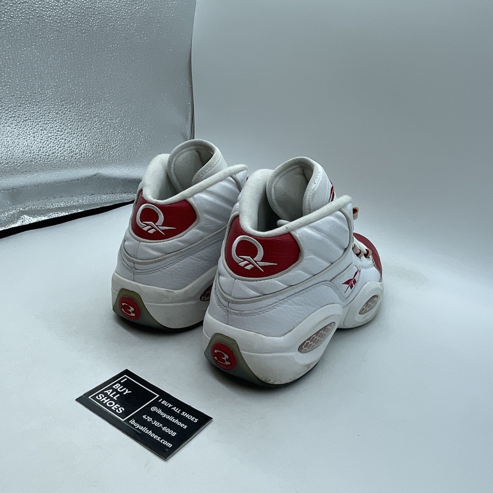Size 10 - Reebok Question Mid White Pearlized Red (023501-312)