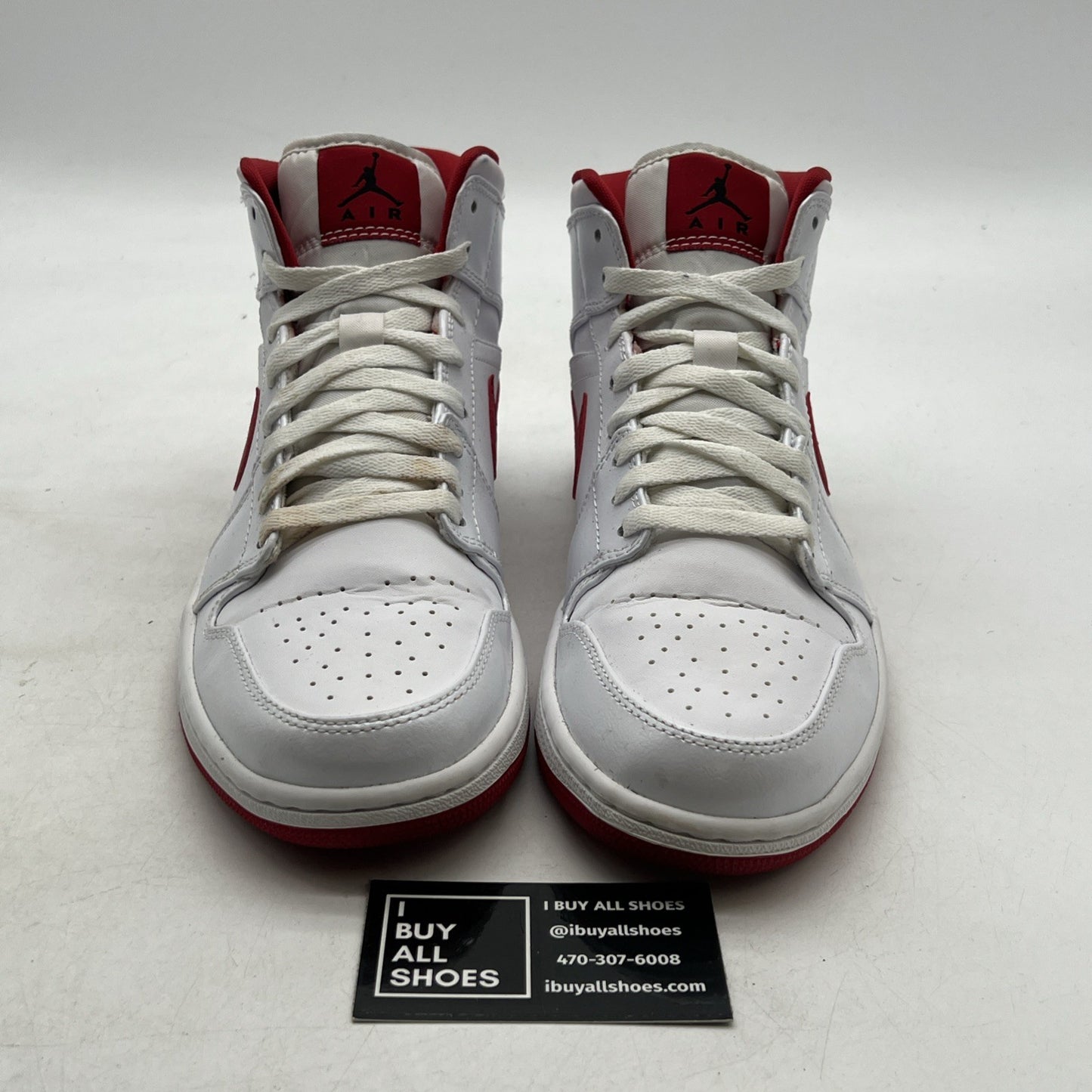 Size 9.5 - Air Jordan 1 Mid White Gym Red (554724-101)