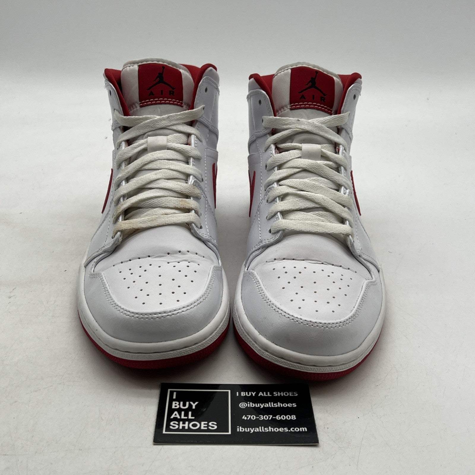Size 9.5 - Air Jordan 1 Mid White Gym Red (554724-101)