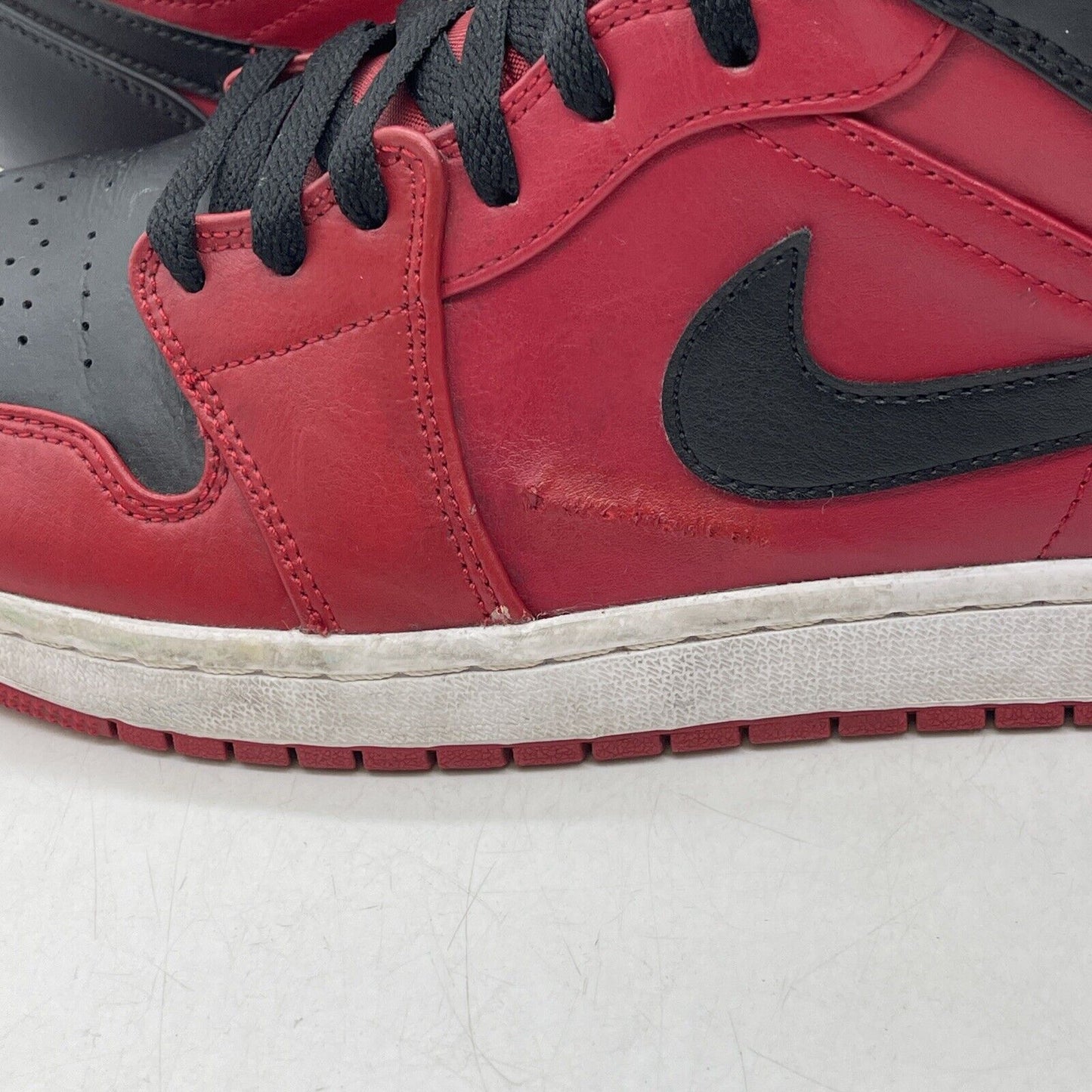 Size 11.5 - Jordan 1 Mid Reverse Bred Red Black White Leather (554724-660)