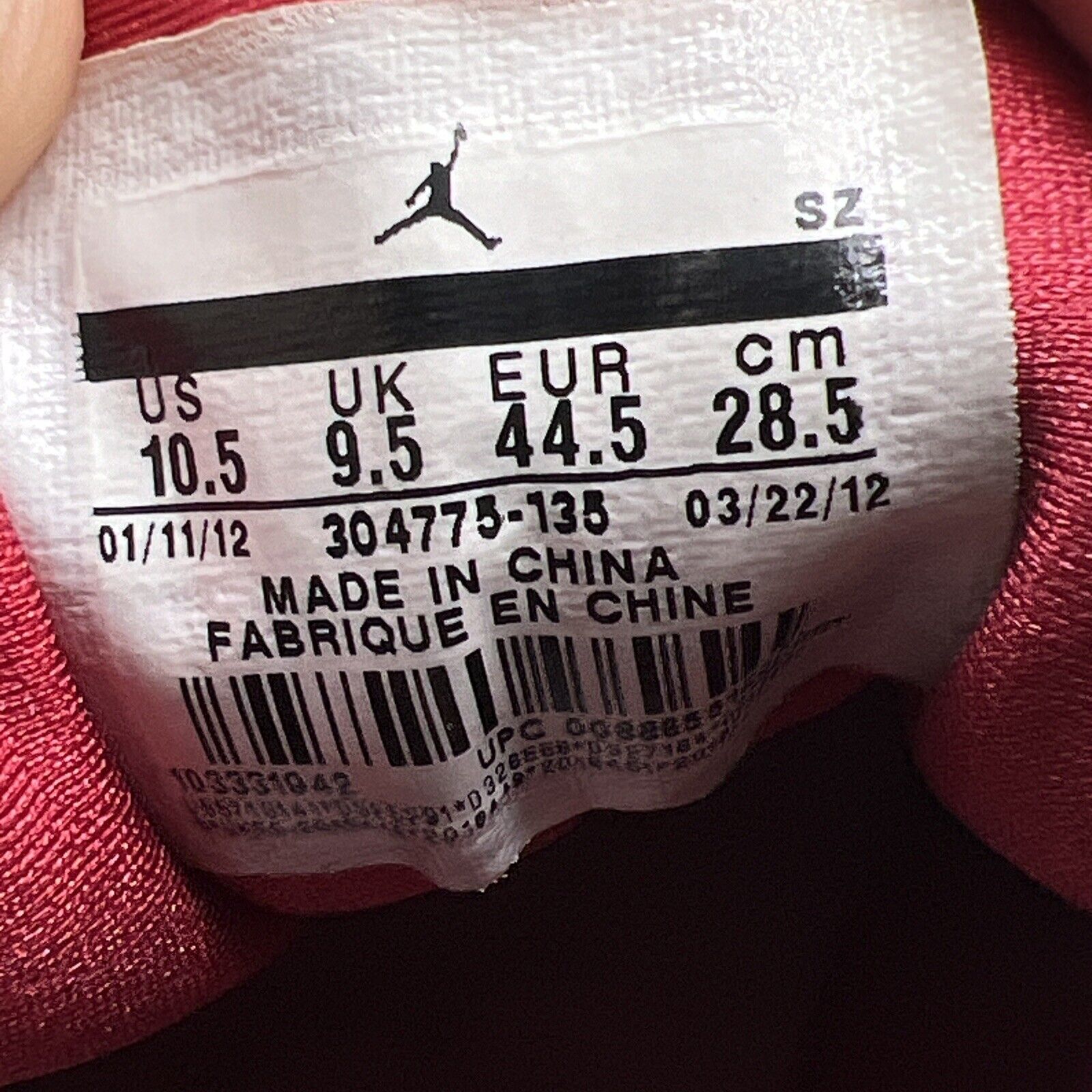 Size 10.5 - Air Jordan 7 Retro 2012 Olympic White Navy Red Leather (304775-135)