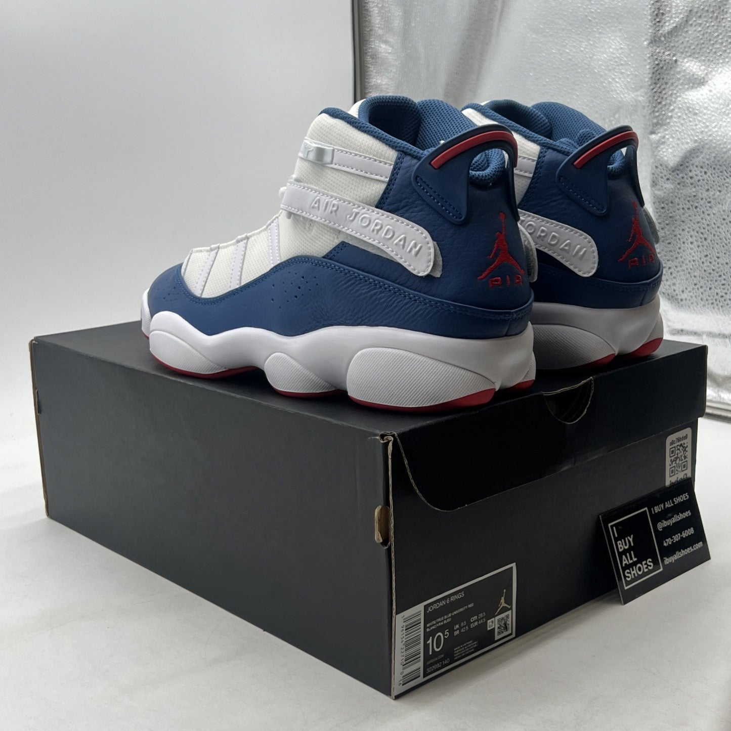 Size 10.5 - Air Jordan 6 Rings True Blue (322992-140)