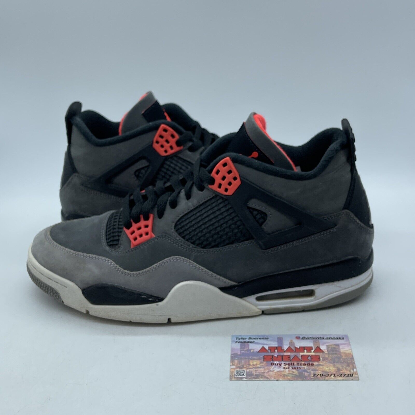 Size 11 - Jordan 4 Retro Mid Infrared Grey Black Suede Leather (DH6927-061)