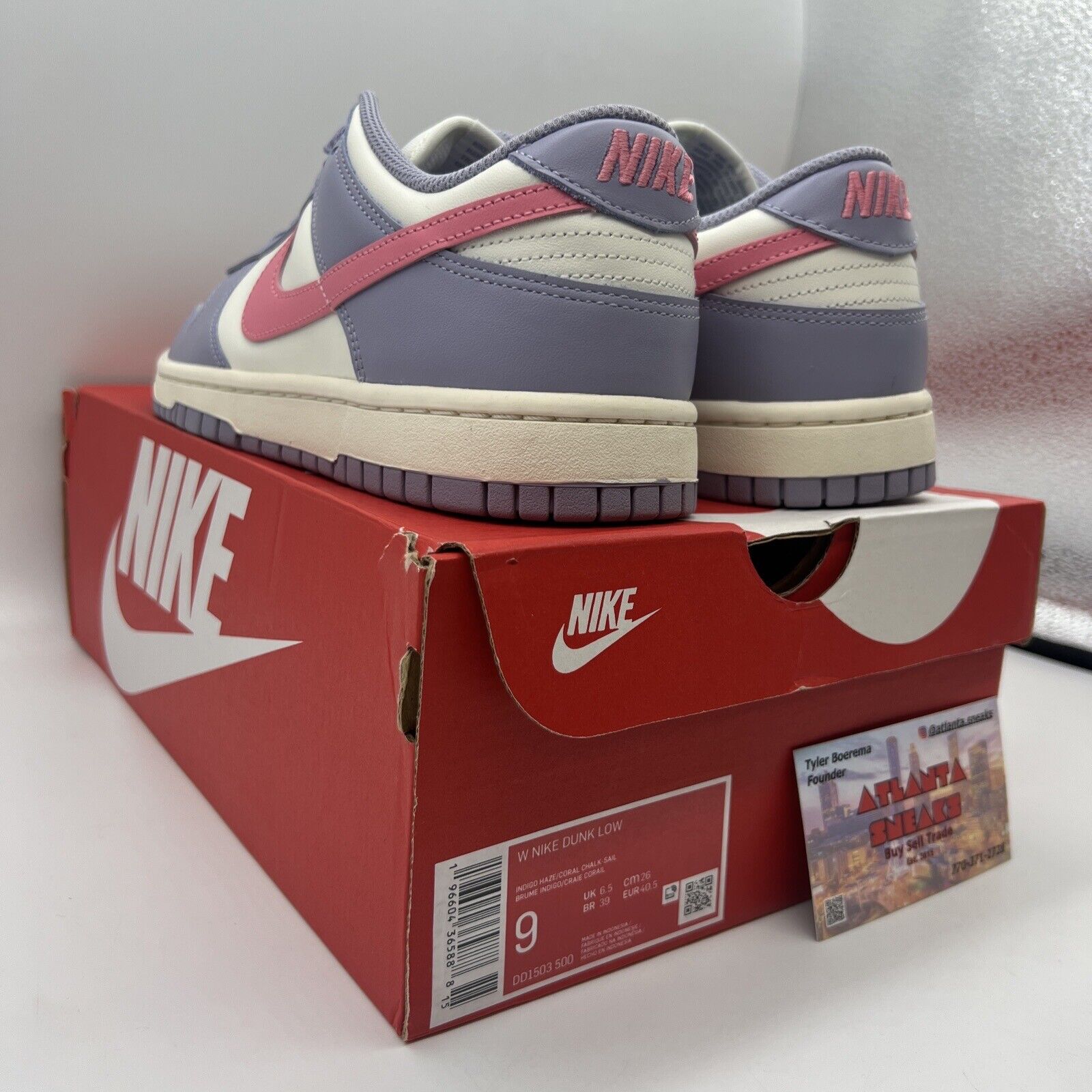 Size 9W/ 7.5M - Nike Dunk Low Indigo Haze Coral Chalk Womens (DD1503-500) NEW