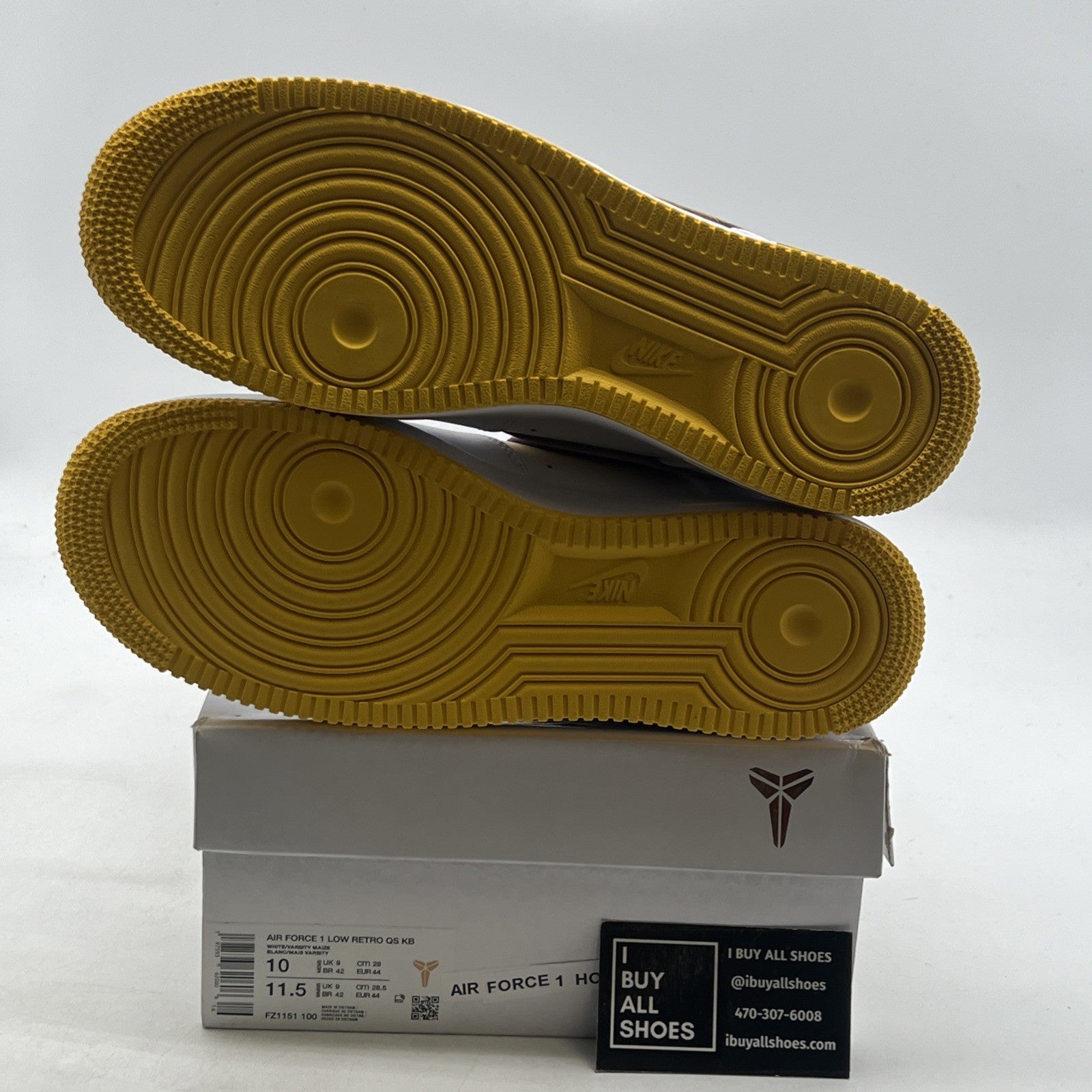 Size 10 - Kobe Bryant x Nike Air Force 1 Retro QS Low Lakers Home (FZ1151-100)
