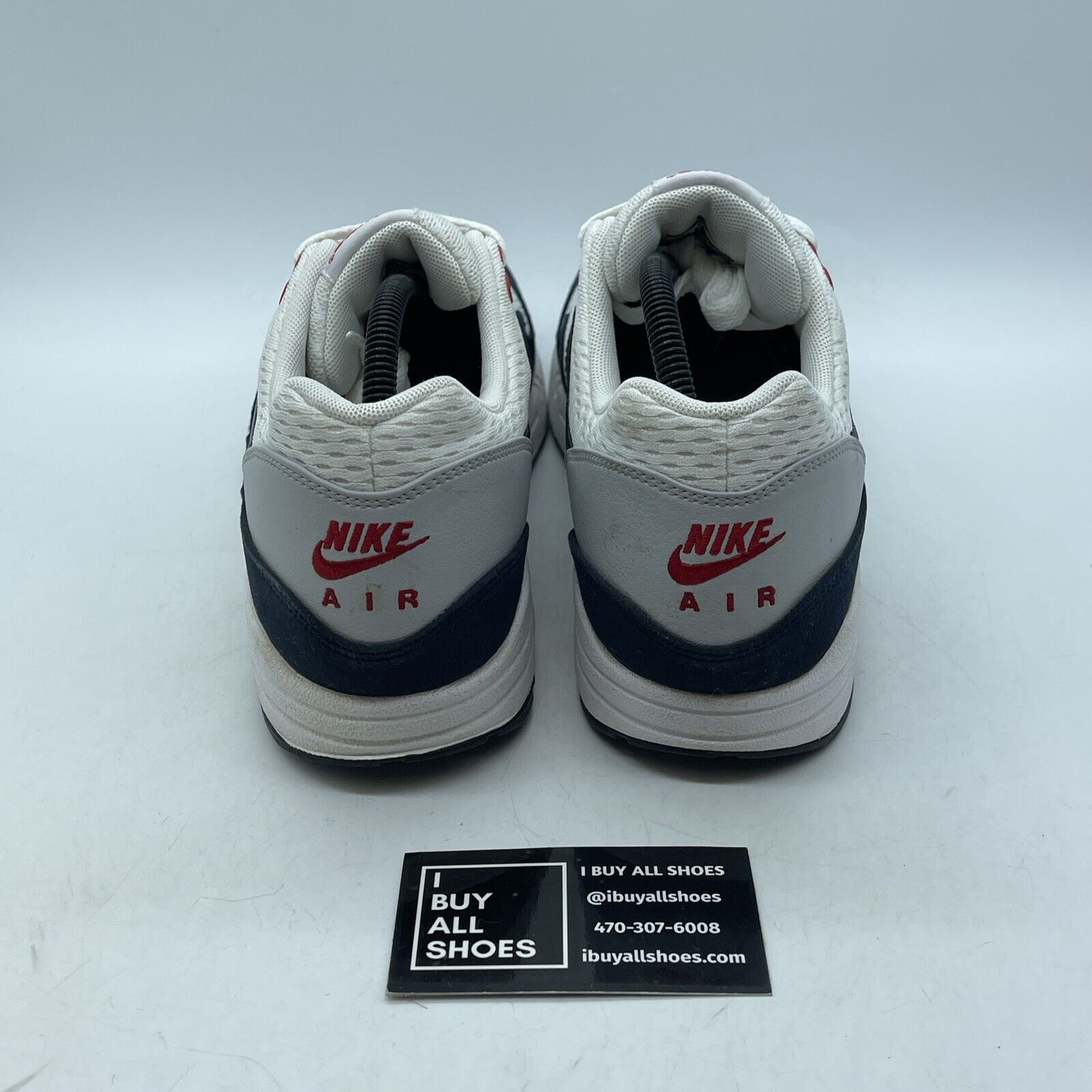 Size 10.5 - Nike Air Max 1 EM 'Dark Obsidian White Blue Suede (554718-106)